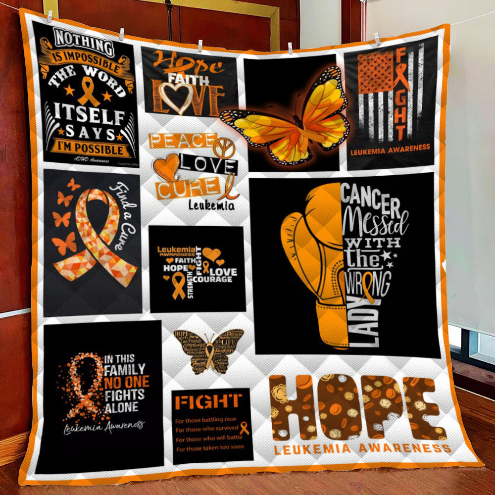 Leukemia Awars Fleece Blanket Quilt Blanket For Bed