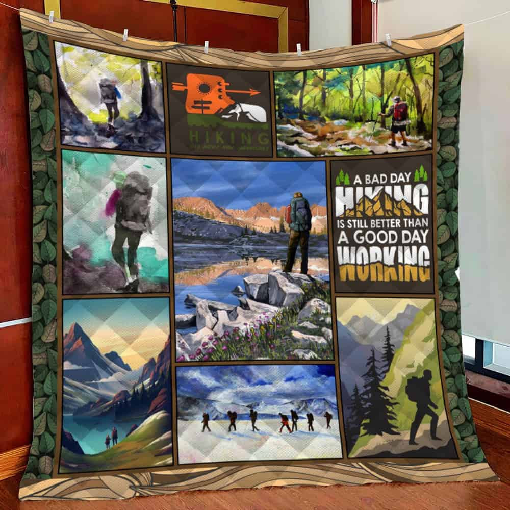 Hiking Qu Fleece Blanket Quilt Blanket
