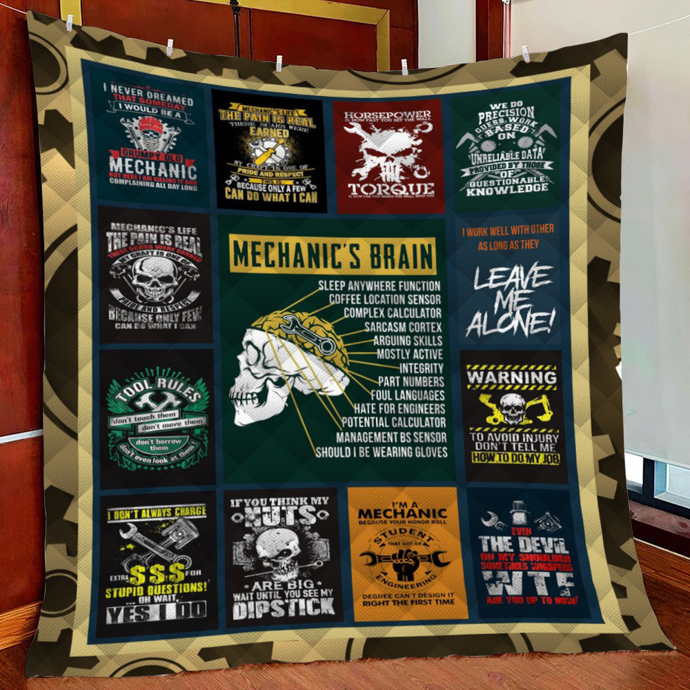 Mechanic Brain Fleece Blanket Quilt Blanket