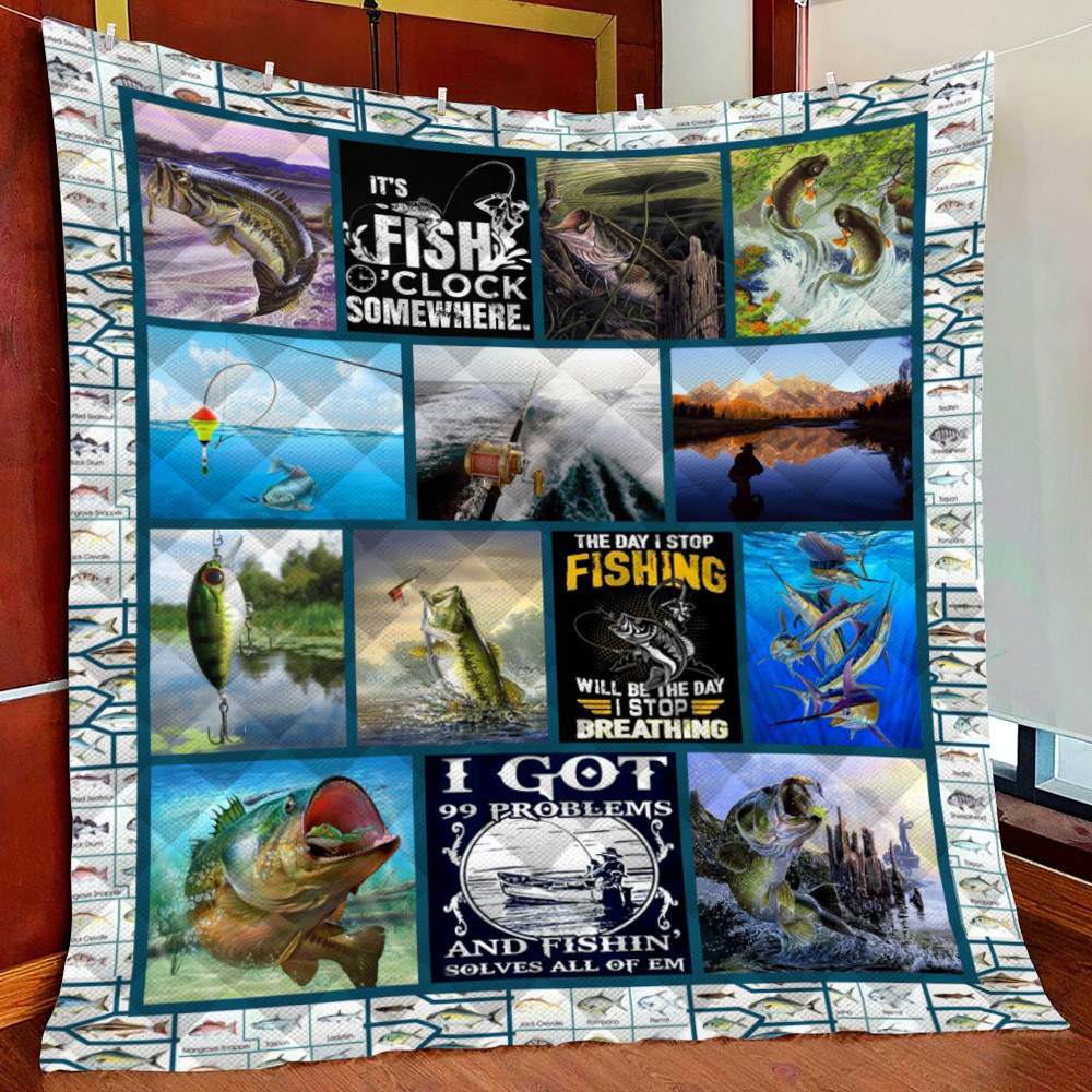 Fishin Life Fleece Blanket Quilt Blanket