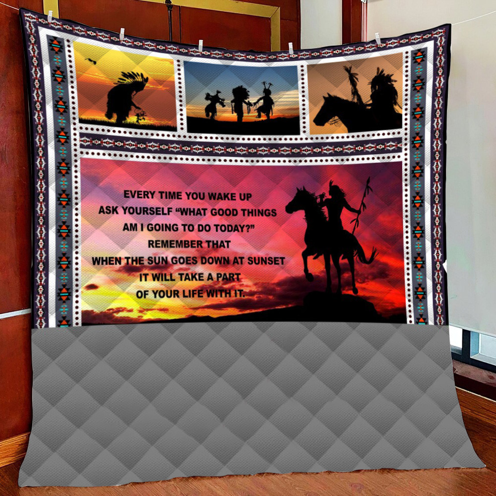Native American 1 Fleece Blanket Quilt Blanket
