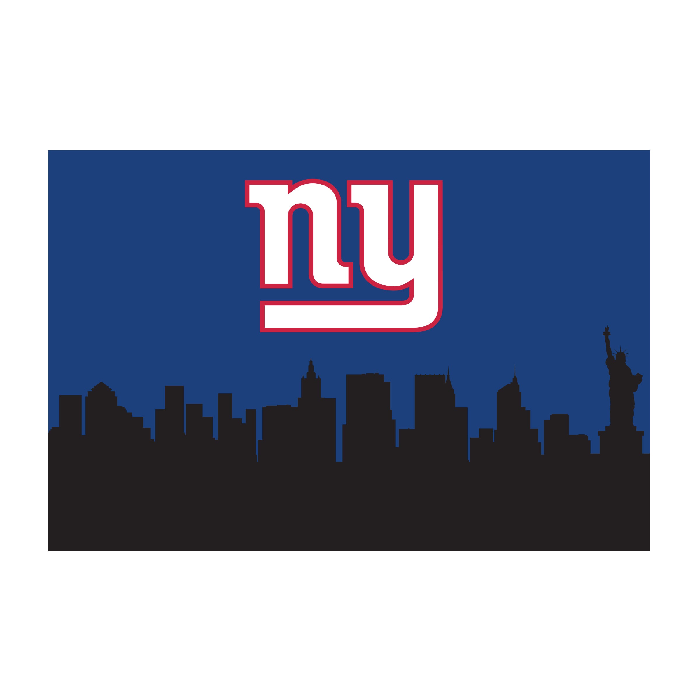 Nfl New York Giants Washable 2 X 3 Ft Area Rug City Scape Design