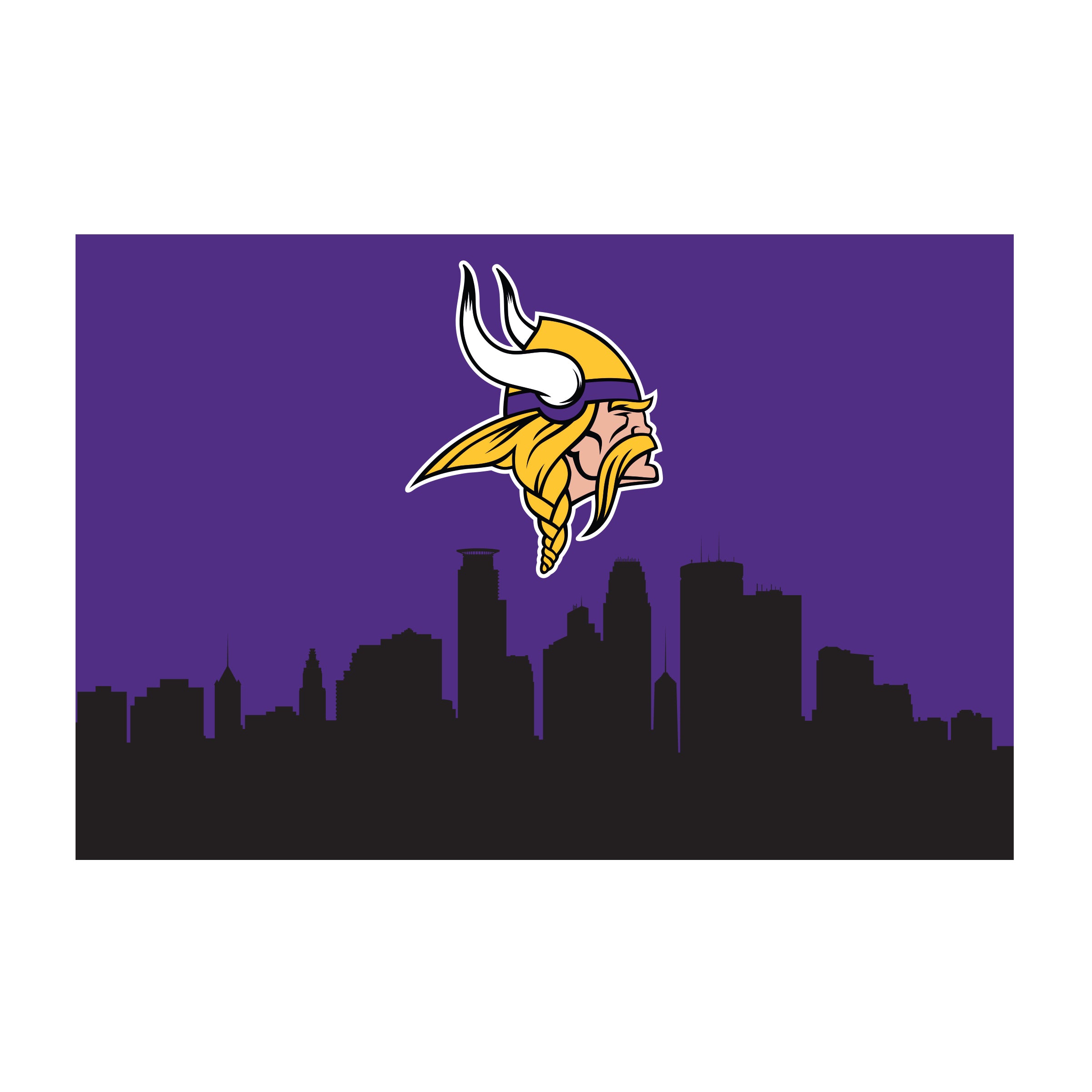 Nfl Minnesota Vikings Washable 2 X 3 Ft Area Rug City Scape Design