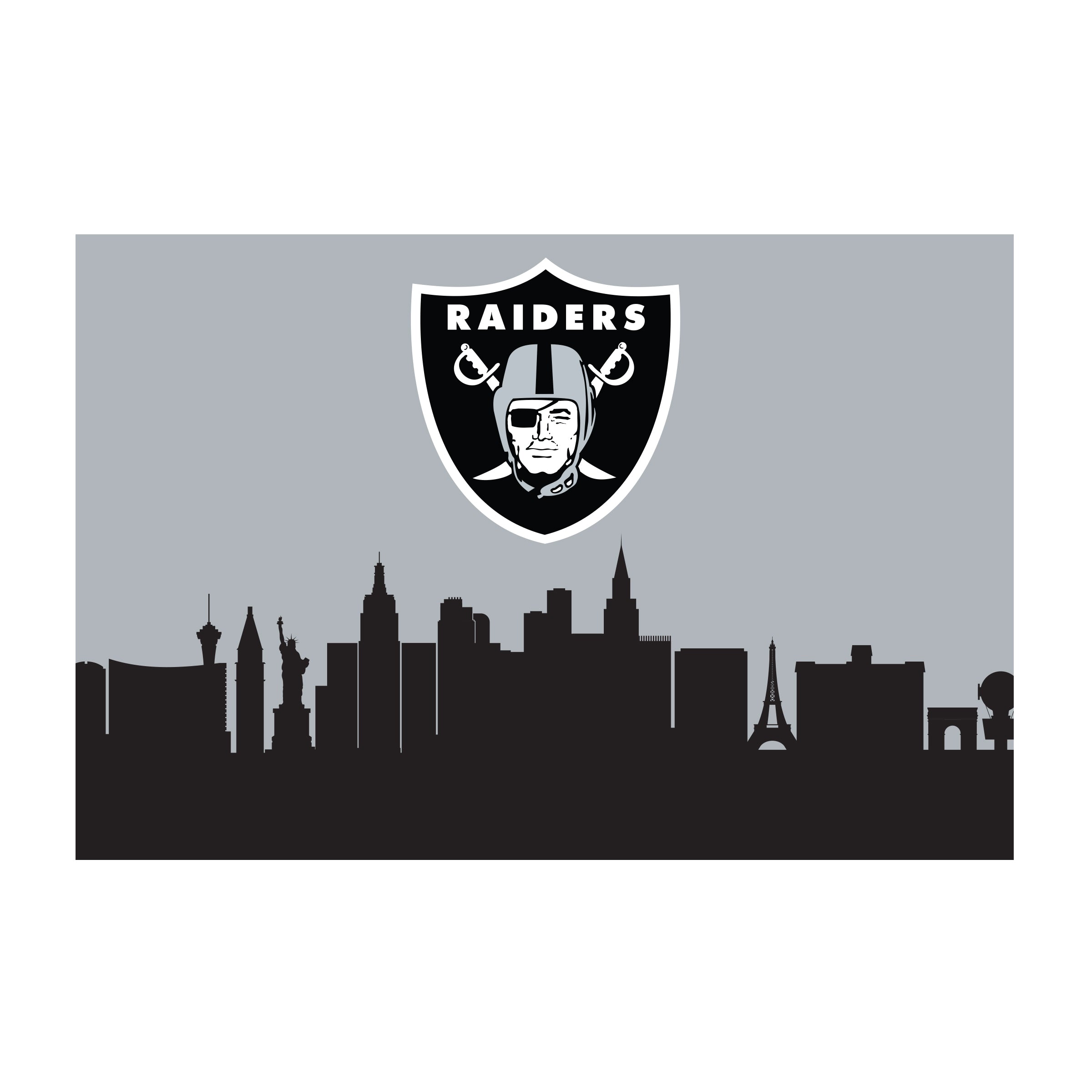 Nfl Las Vegas Raiders Washable 2 X 3 Ft Area Rug City Scape Design