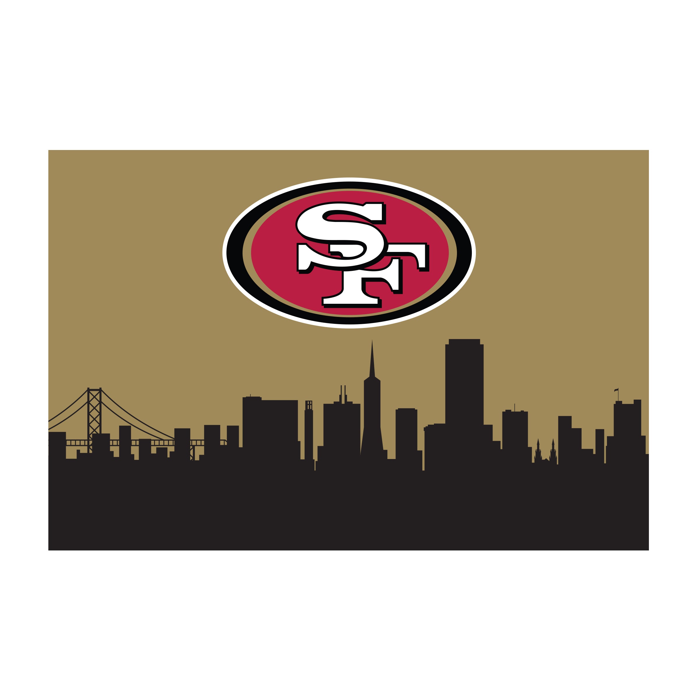 Nfl San Francisco 49Ers Washable 2 X 3 Ft Area Rug City Scape Design