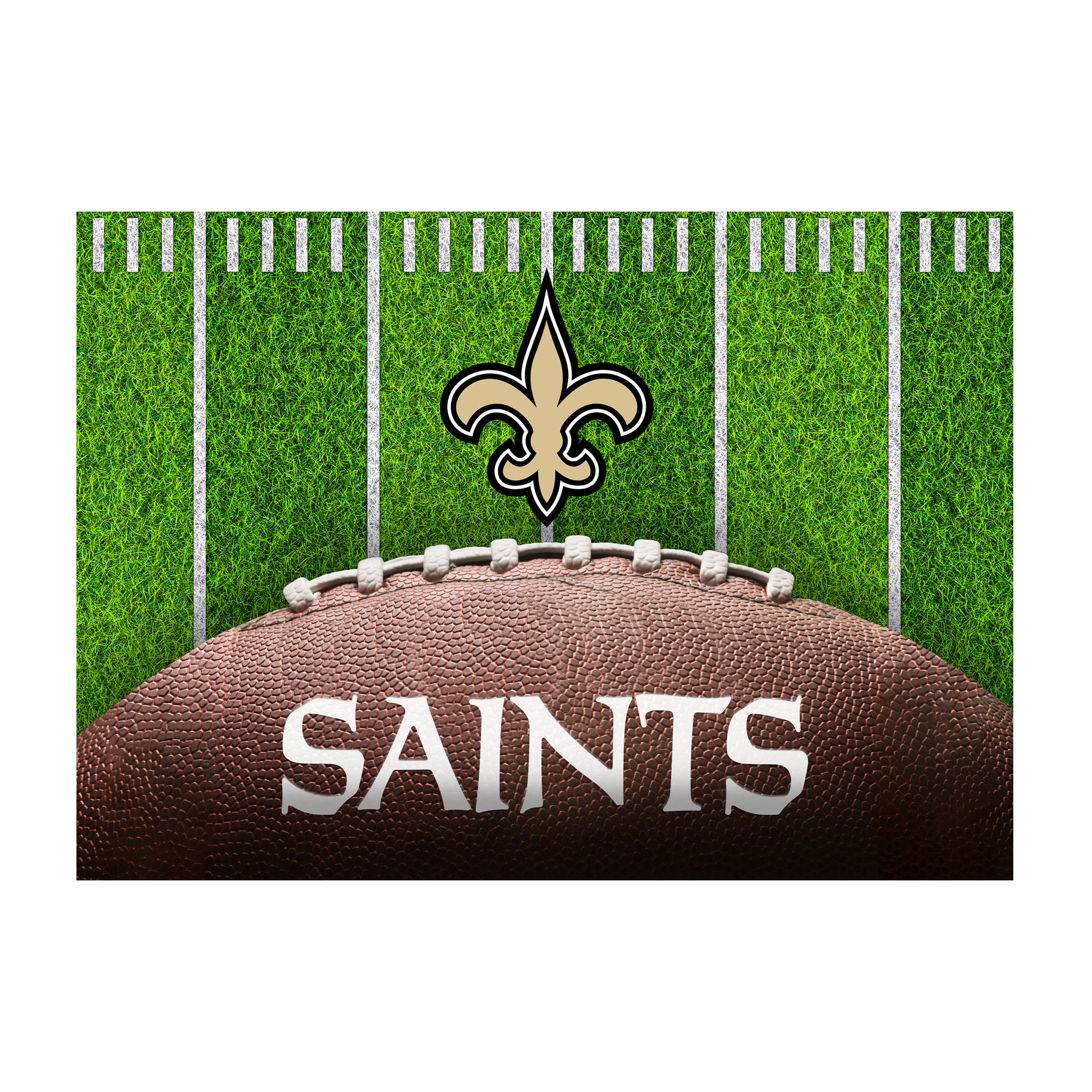 Nfl New Orleans Saints Washable 5 X 7 Ft Area Rug Football Field Design
