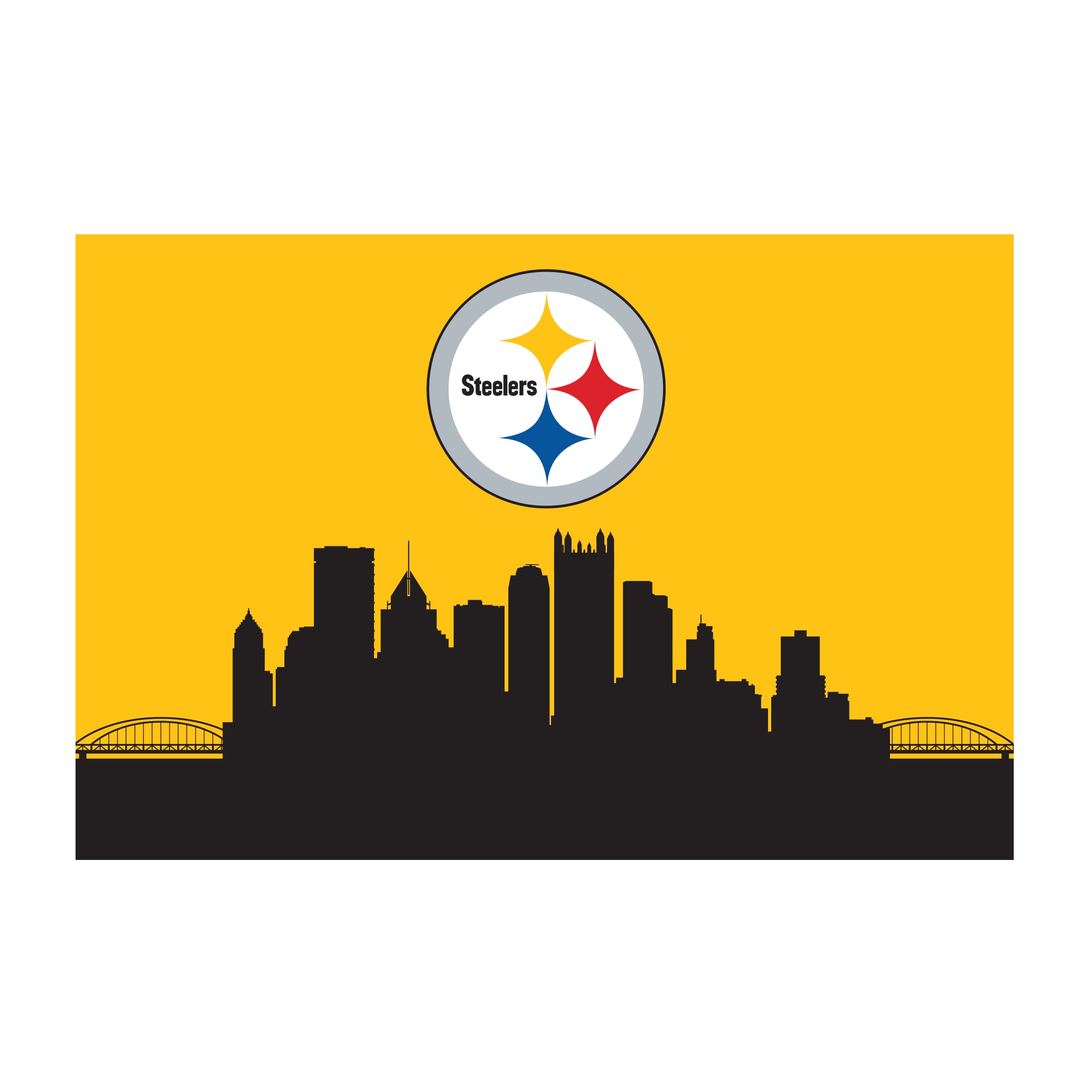 Nfl Pittsburgh Steelers Washable 2 X 3 Ft Area Rug City Scape Design