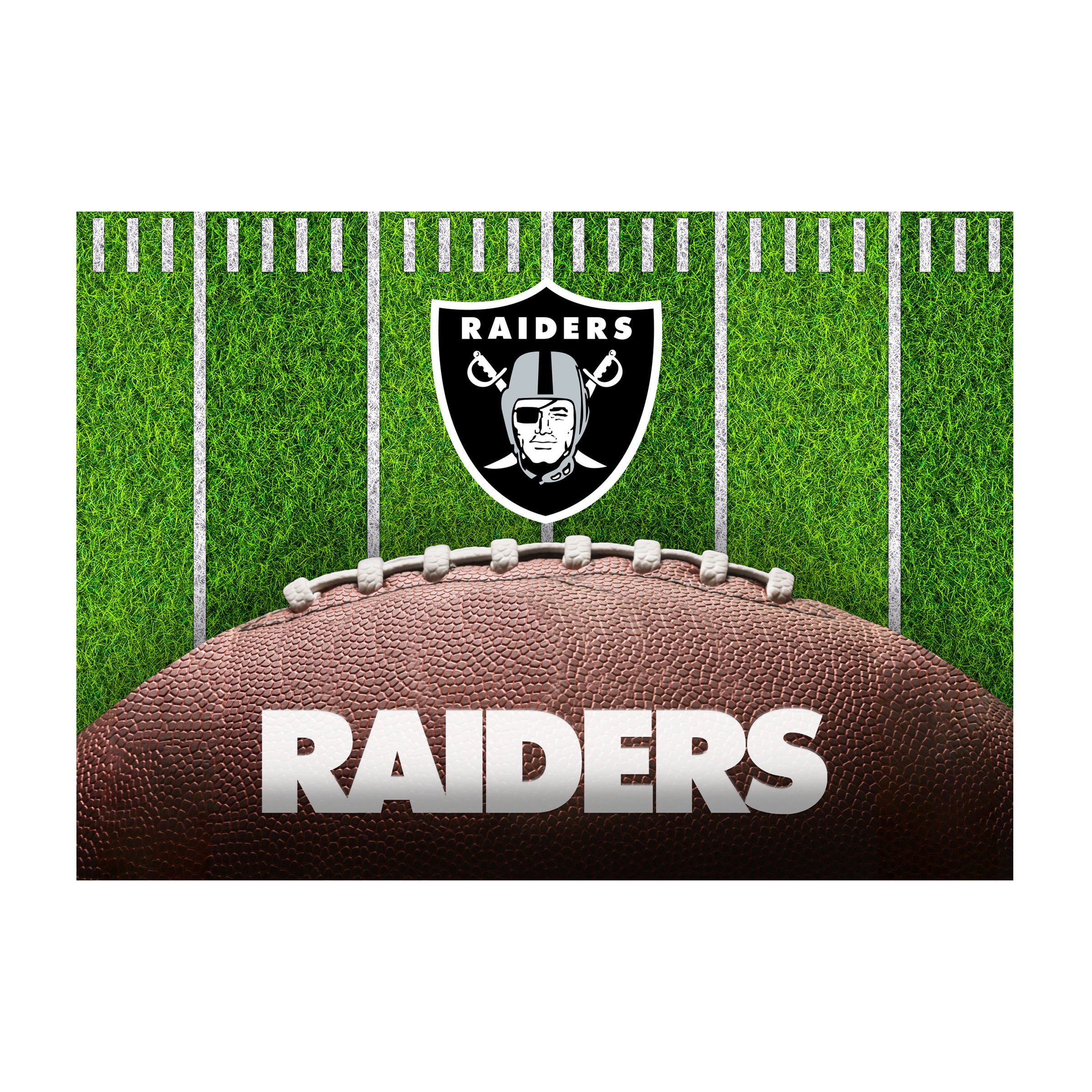 Nfl Las Vegas Raiders Washable 5 X 7 Ft Area Rug Football Field Design