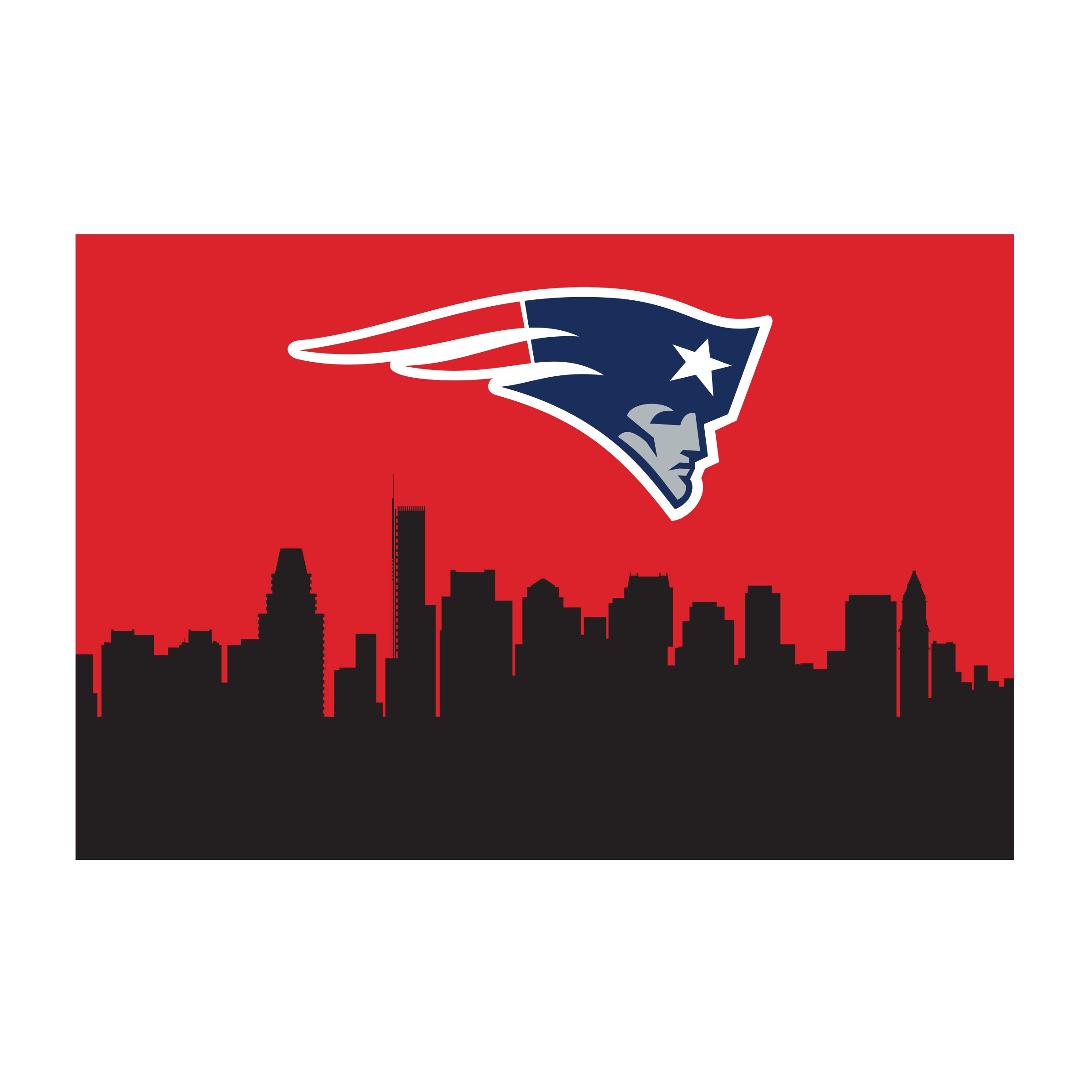 Nfl New England Patriots Washable 2 X 3 Ft Area Rug City Scape Design