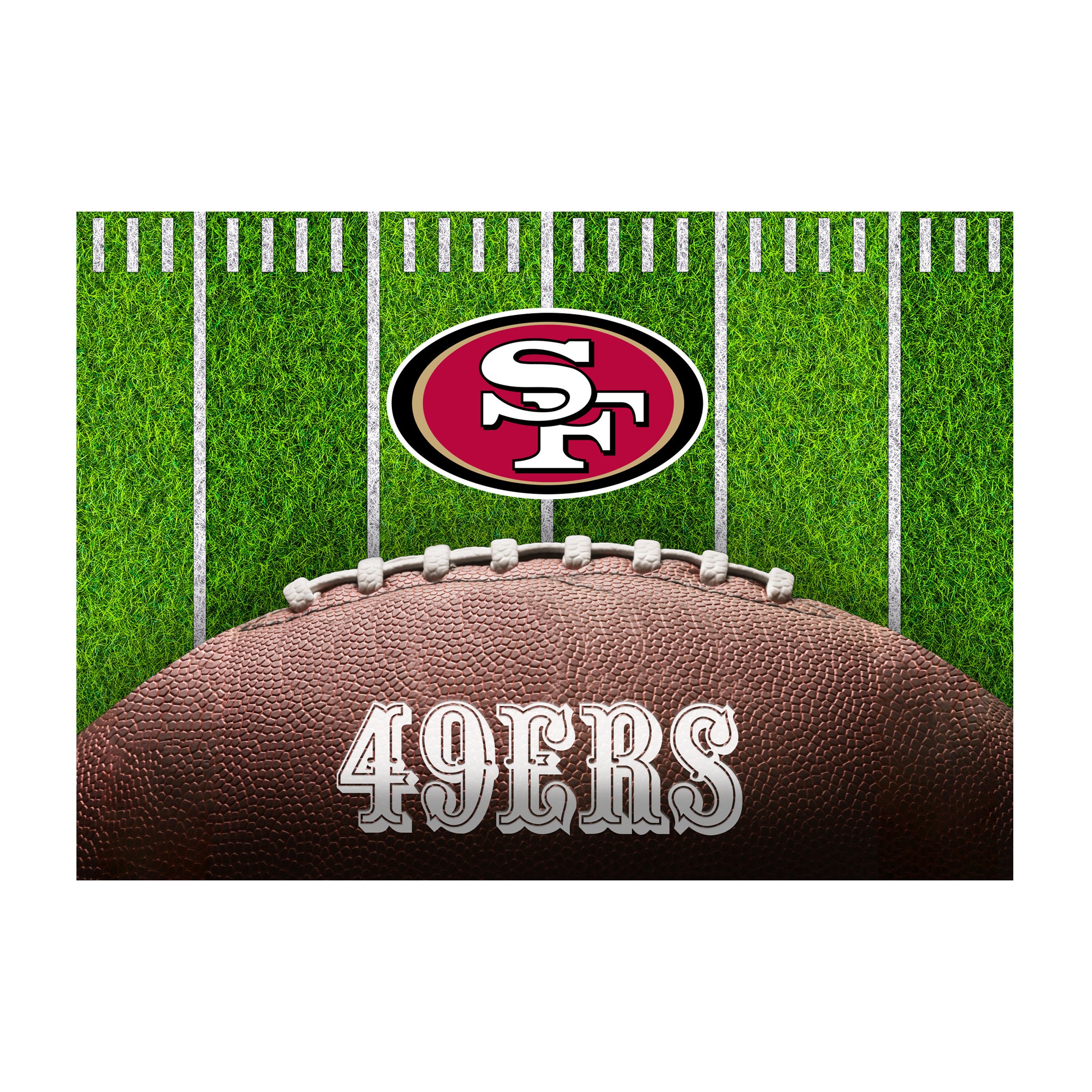 Nfl San Francisco 49Ers Washable 5 X 7 Ft Area Rug Football Field Design