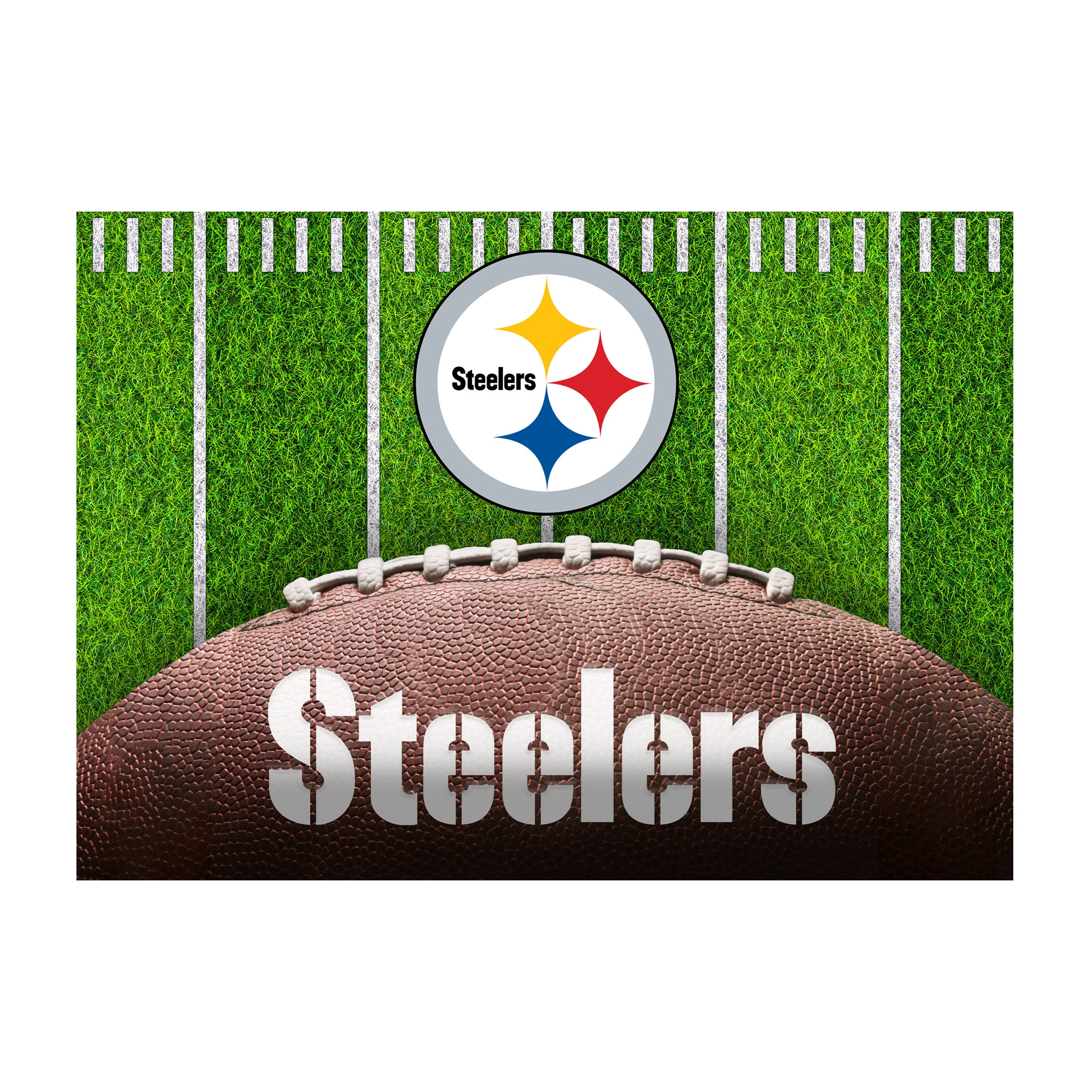 Nfl Pittsburgh Steelers Washable 5 X 7 Ft Area Rug Football Field Design
