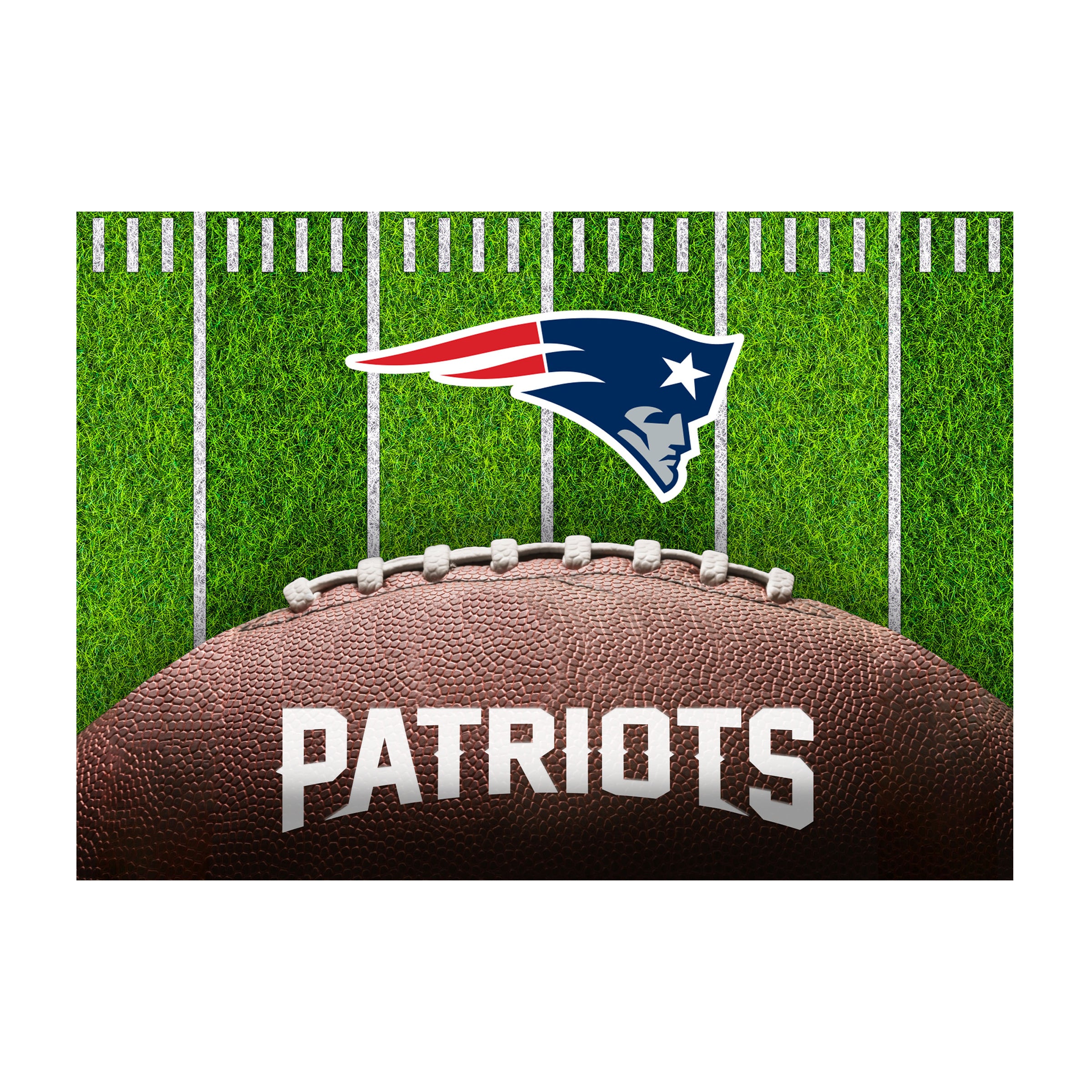 Nfl New England Patriots Washable 5 X 7 Ft Area Rug Football Field Design