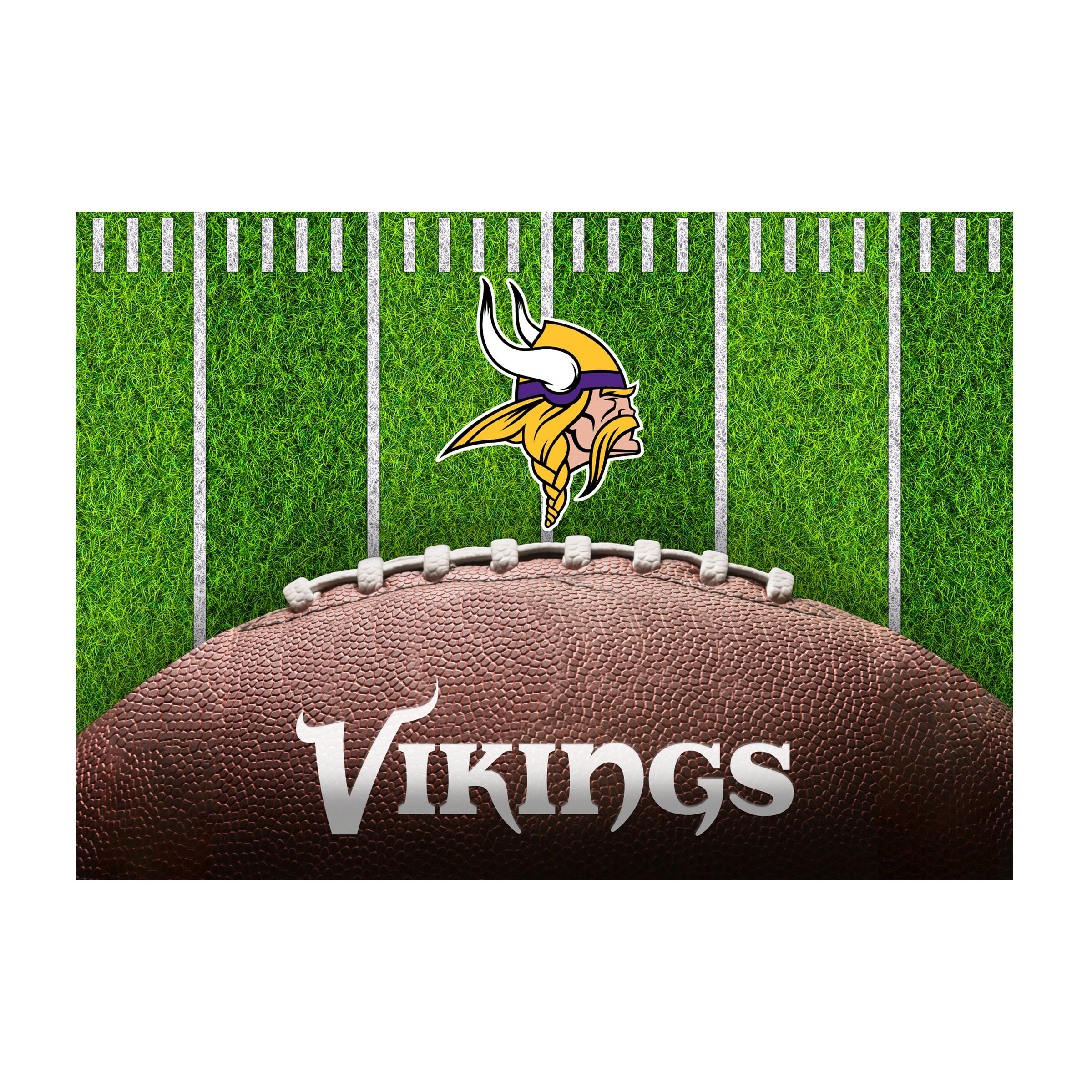 Nfl Minnesota Vikings Washable 5 X 7 Ft Area Rug Football Field Design