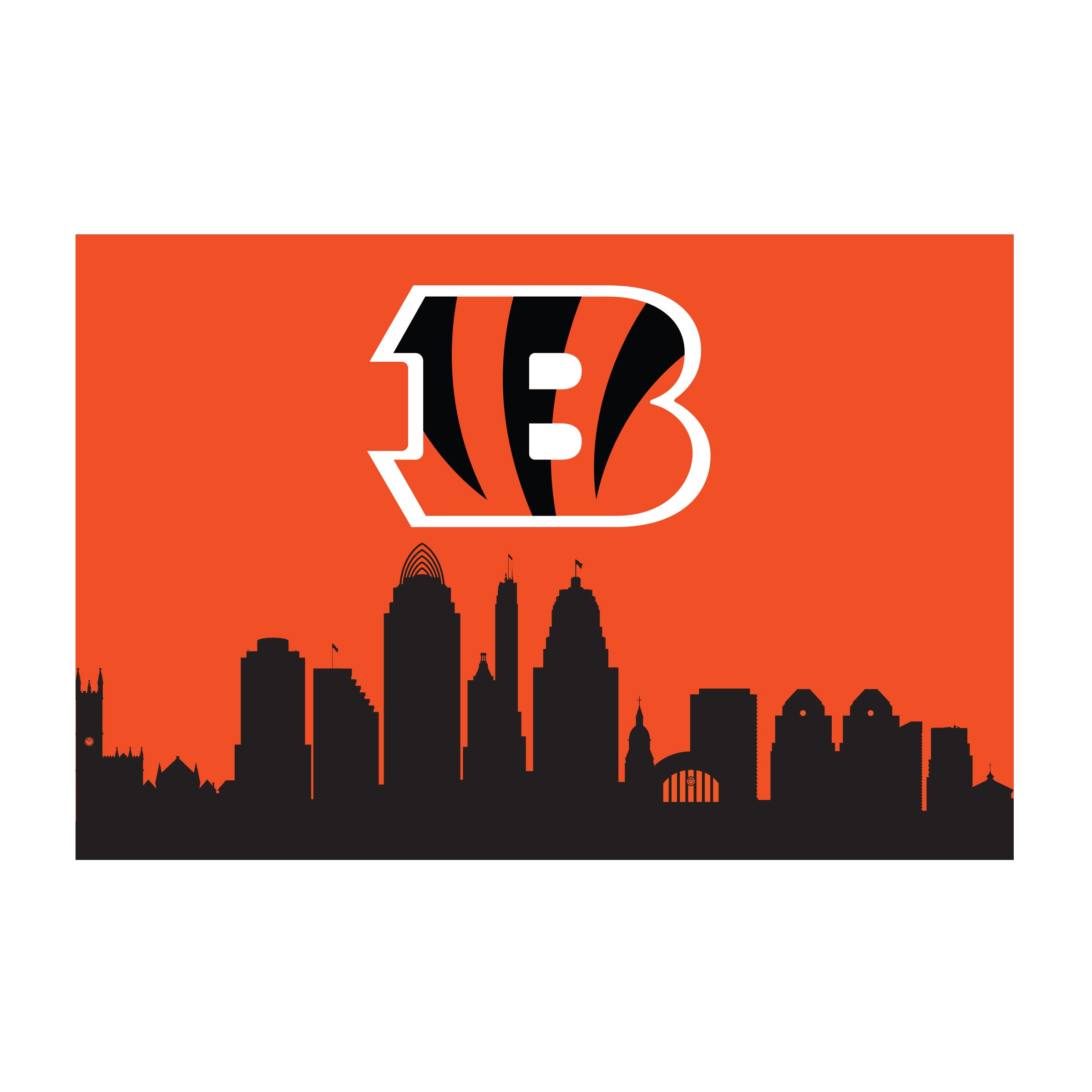 Nfl Cincinnati Bengals Washable 2 X 3 Ft Area Rug City Scape Design