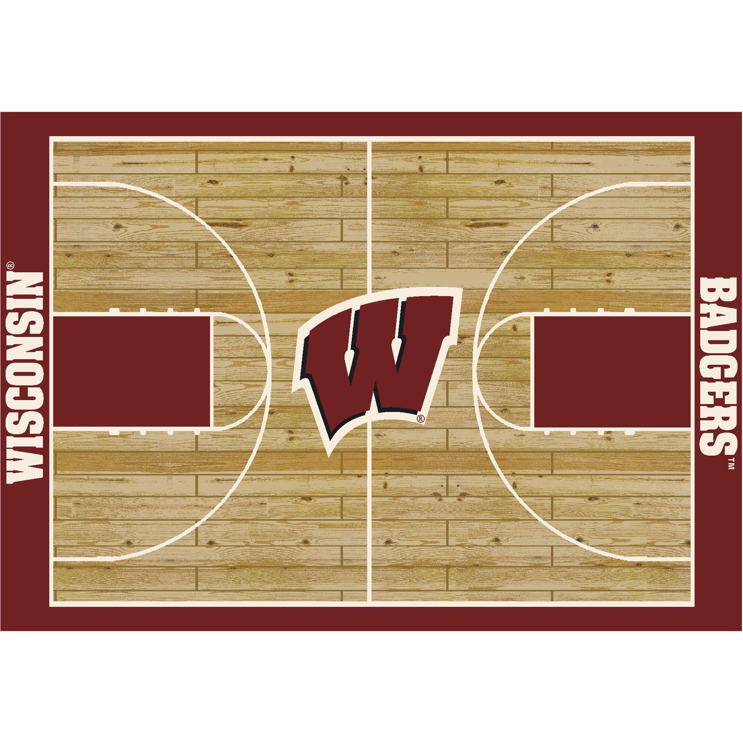 Ncaa Wisconsin Badgers Team Logo Area Rug Court-Side Design