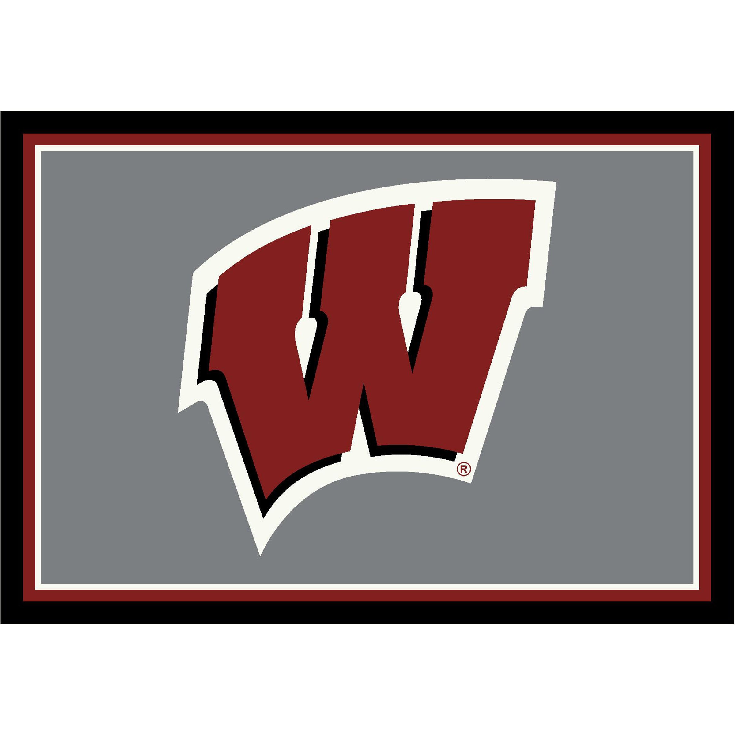 Ncaa Wisconsin Badgers Team Logo Area Rug Spirit Design