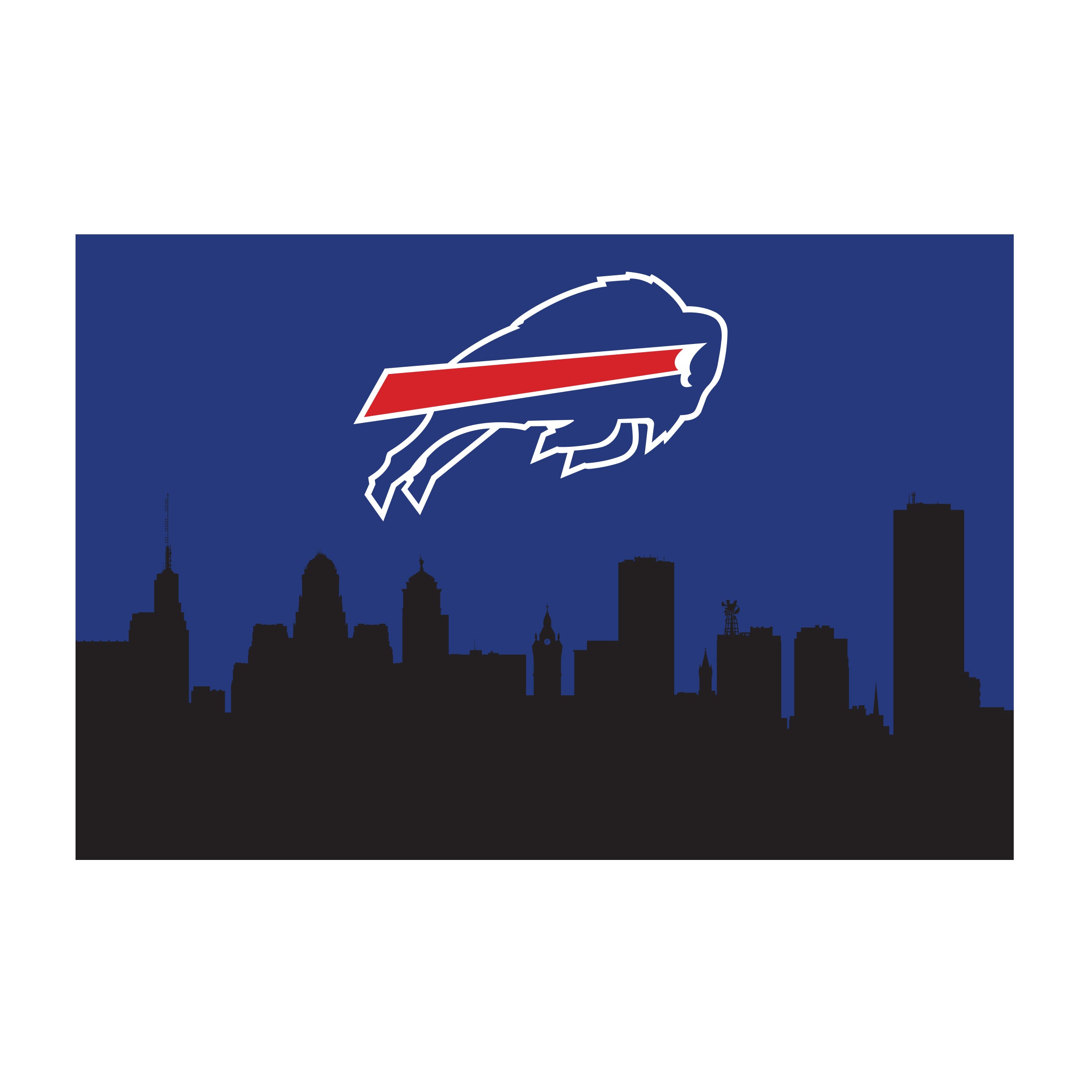 Nfl Buffalo Bills Washable 2 X 3 Ft Area Rug City Scape Design