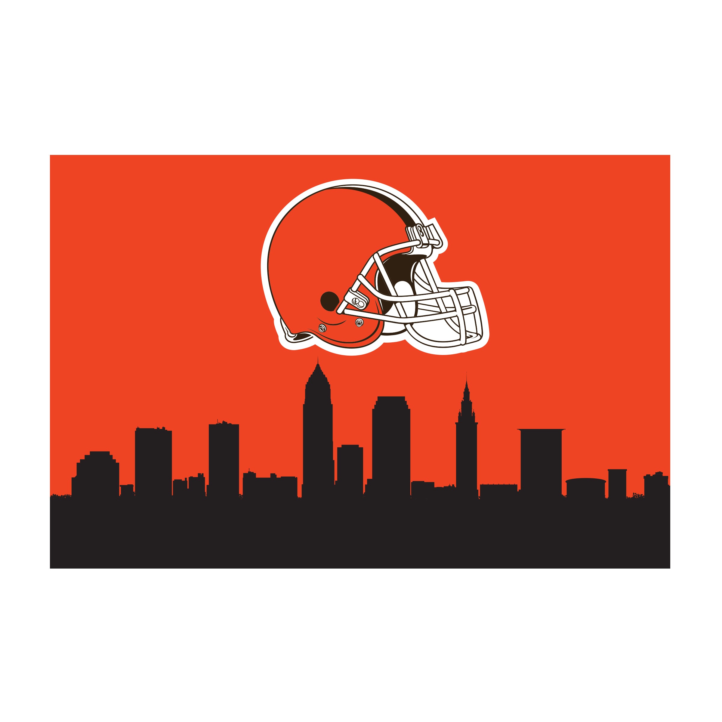 Nfl Cleveland Browns Washable 2 X 3 Ft Area Rug City Scape Design