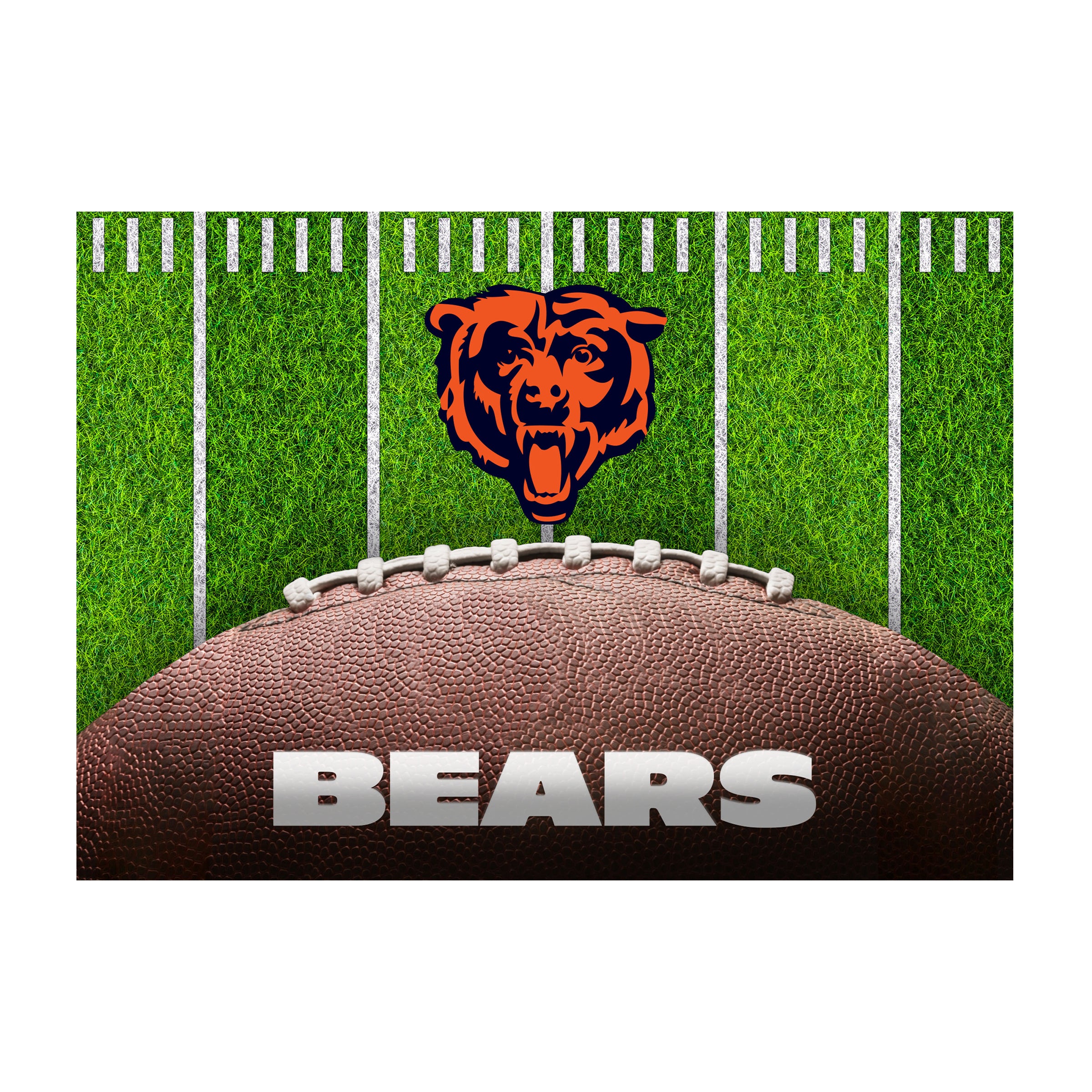 Nfl Chicago Bears Washable 5 X 7 Ft Area Rug Football Field Design