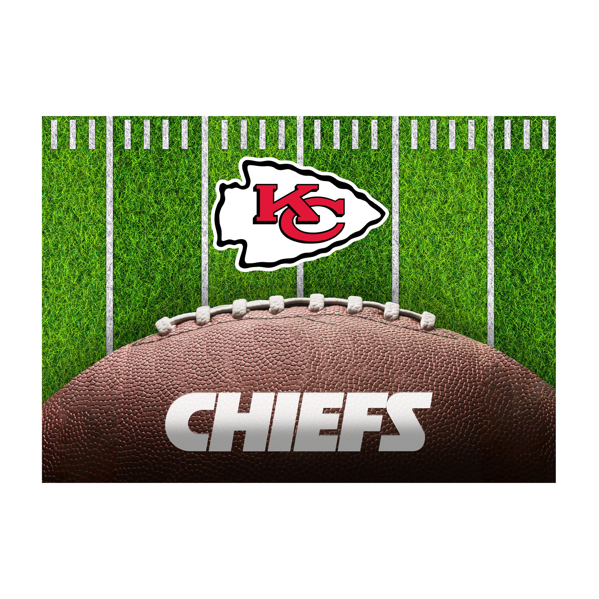 Nfl Kansas City Chiefs Washable 5 X 7 Ft Area Rug Football Field Design