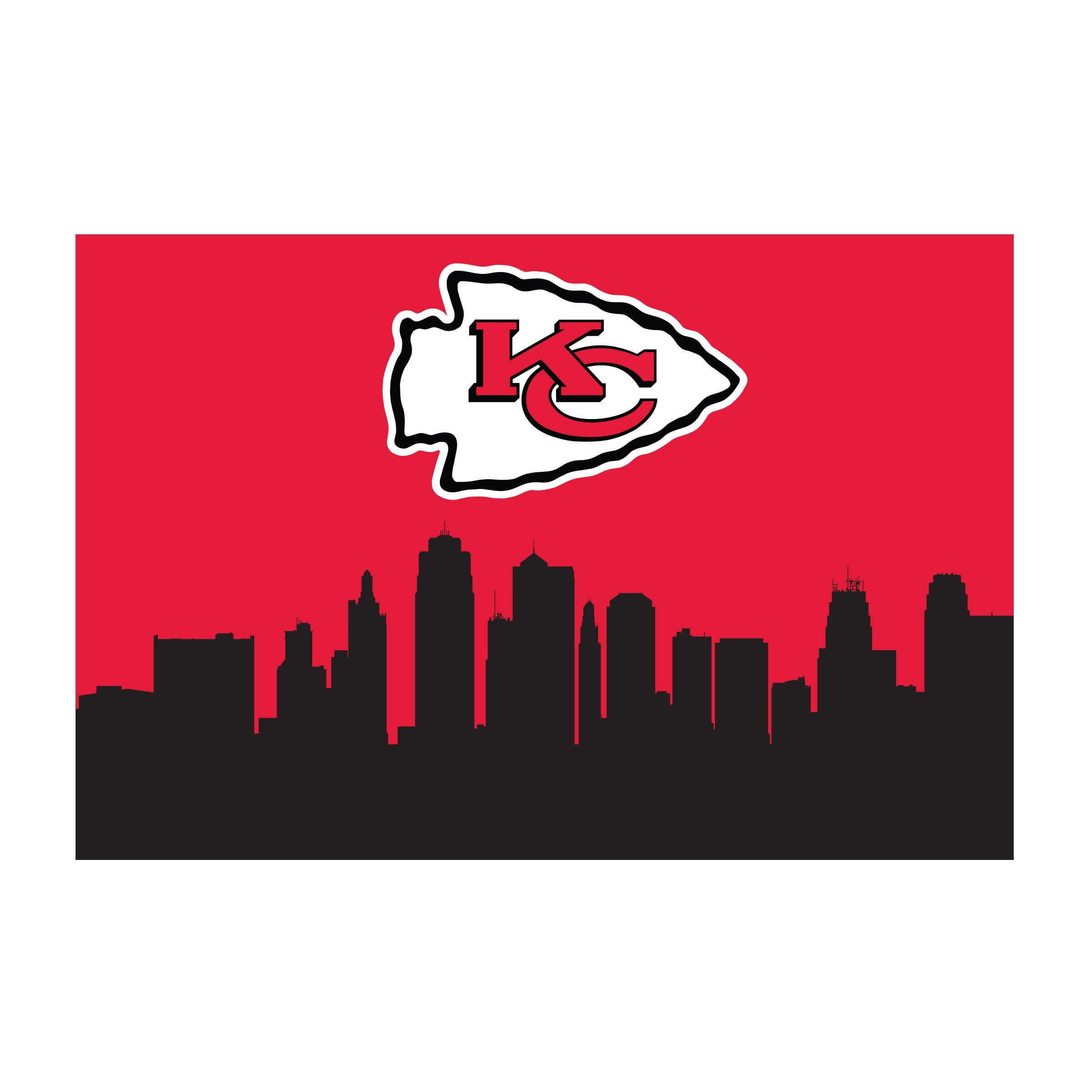 Nfl Kansas City Chiefs Washable 2 X 3 Ft Area Rug City Scape Design