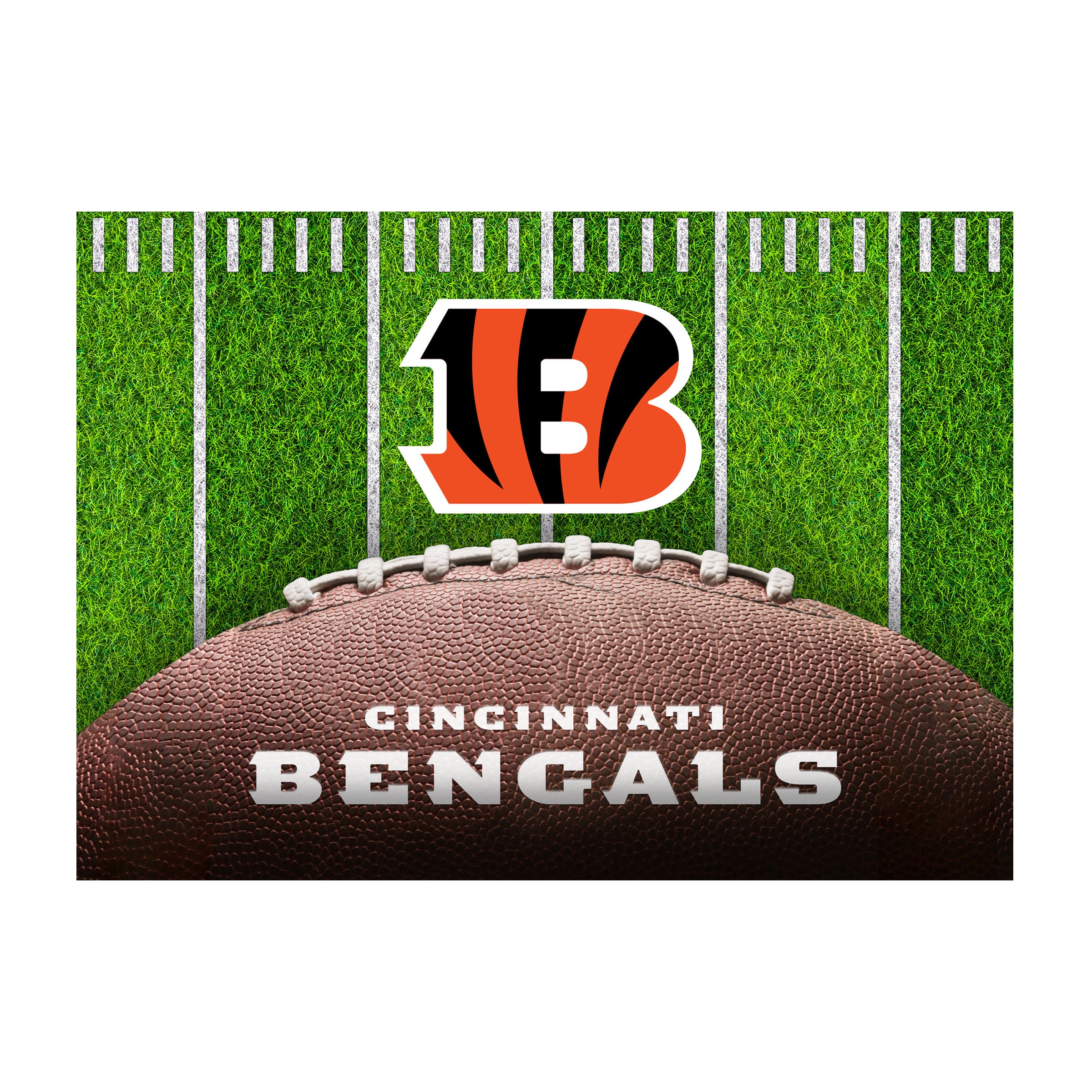 Nfl Cincinnati Bengals Washable 5 X 7 Ft Area Rug Football Field Design