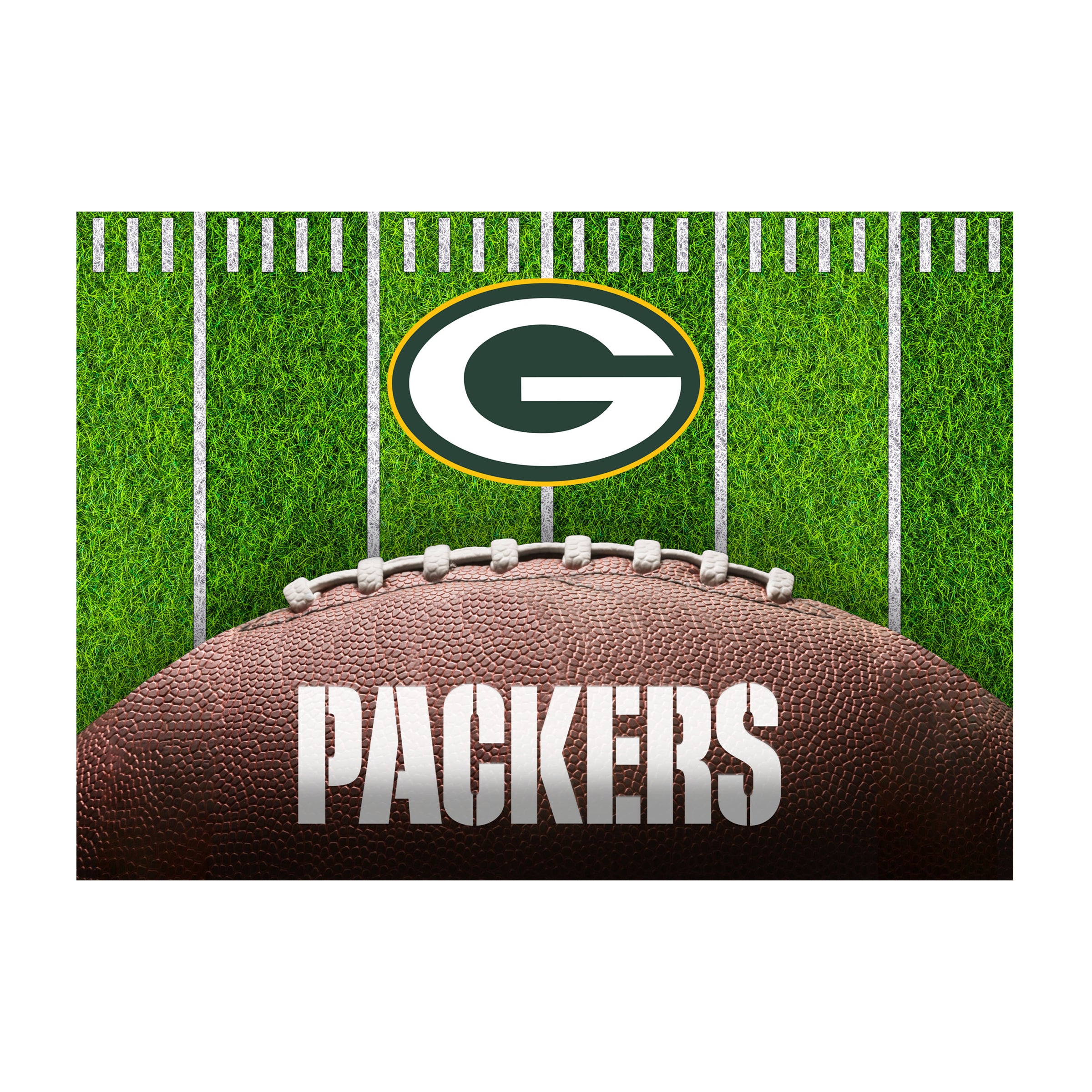 Nfl Green Bay Packers Washable 5 X 7 Ft Area Rug Football Field Design