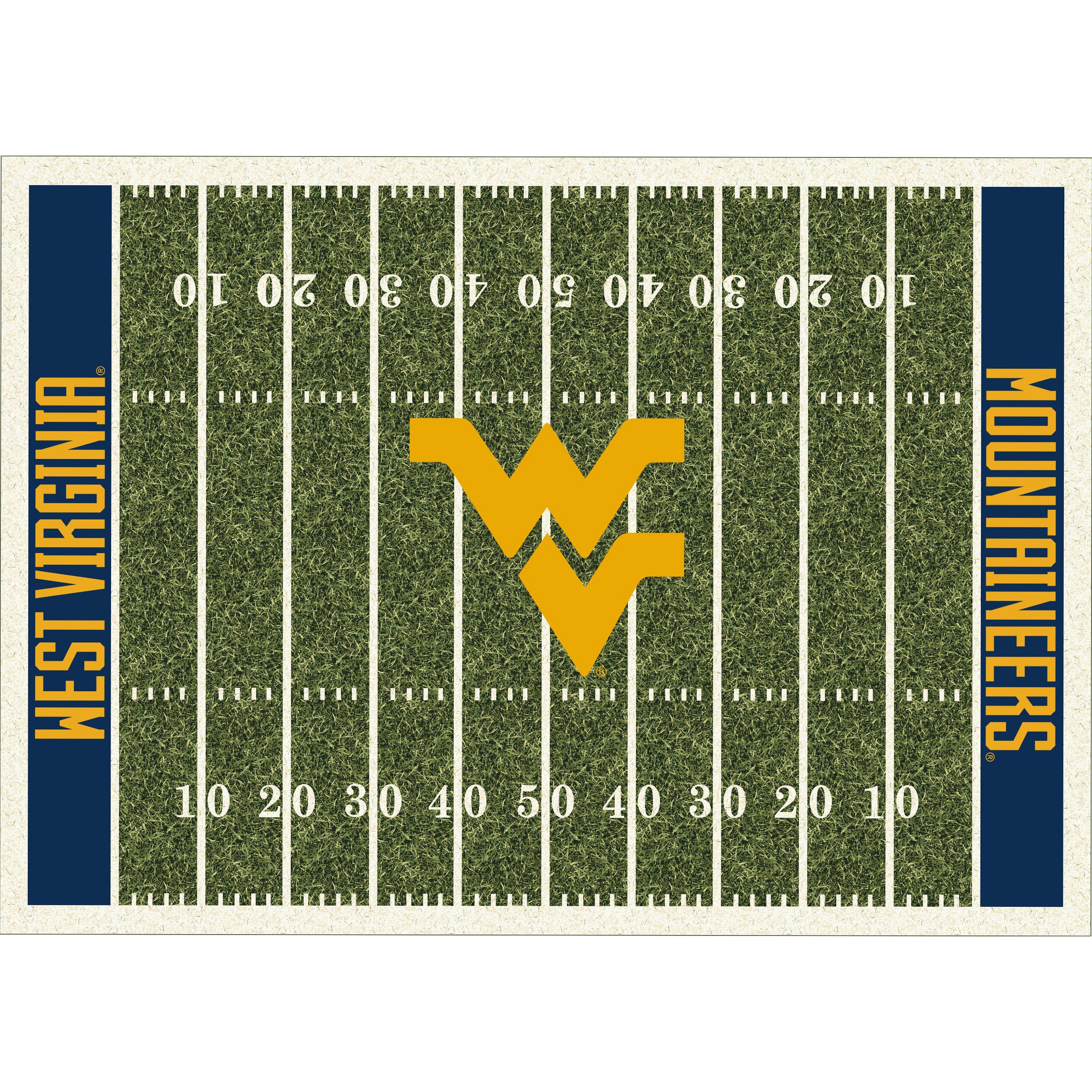 Ncaa West Virginia Mountaineers Team Logo Area Rug Home-Field Design