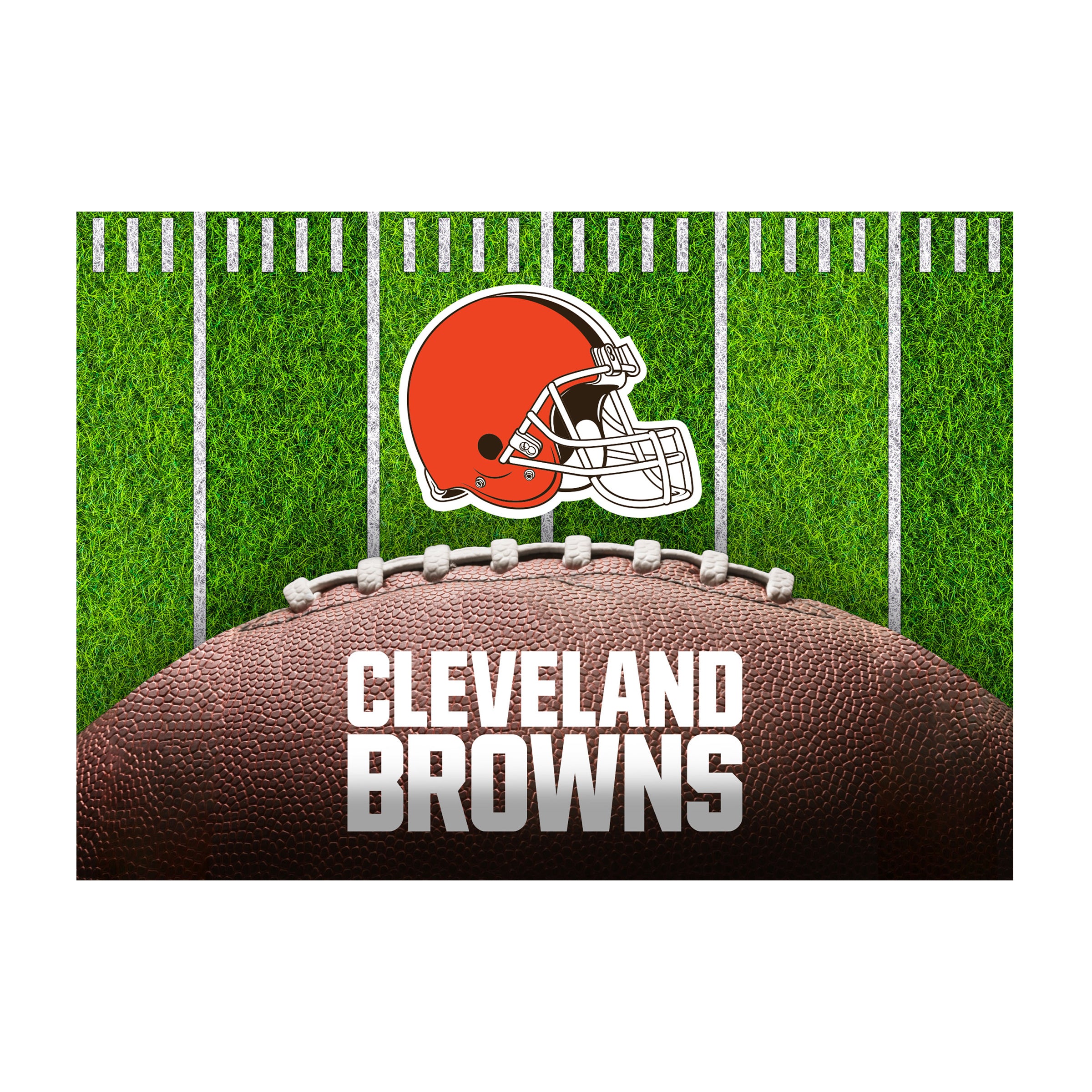 Nfl Cleveland Browns Washable 5 X 7 Ft Area Rug Football Field Design