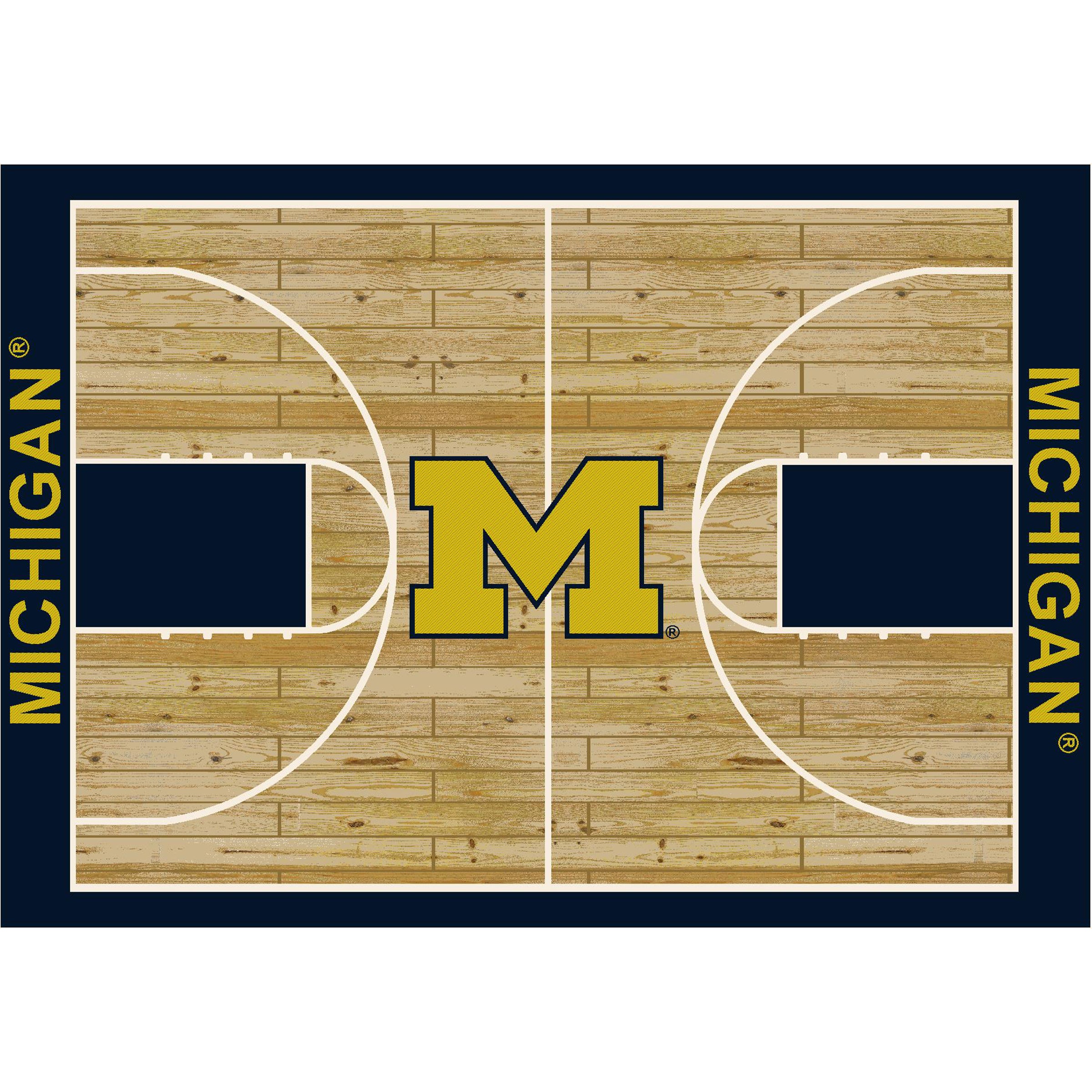 Ncaa Michigan Wolverines Team Logo Area Rug Court-Side Design