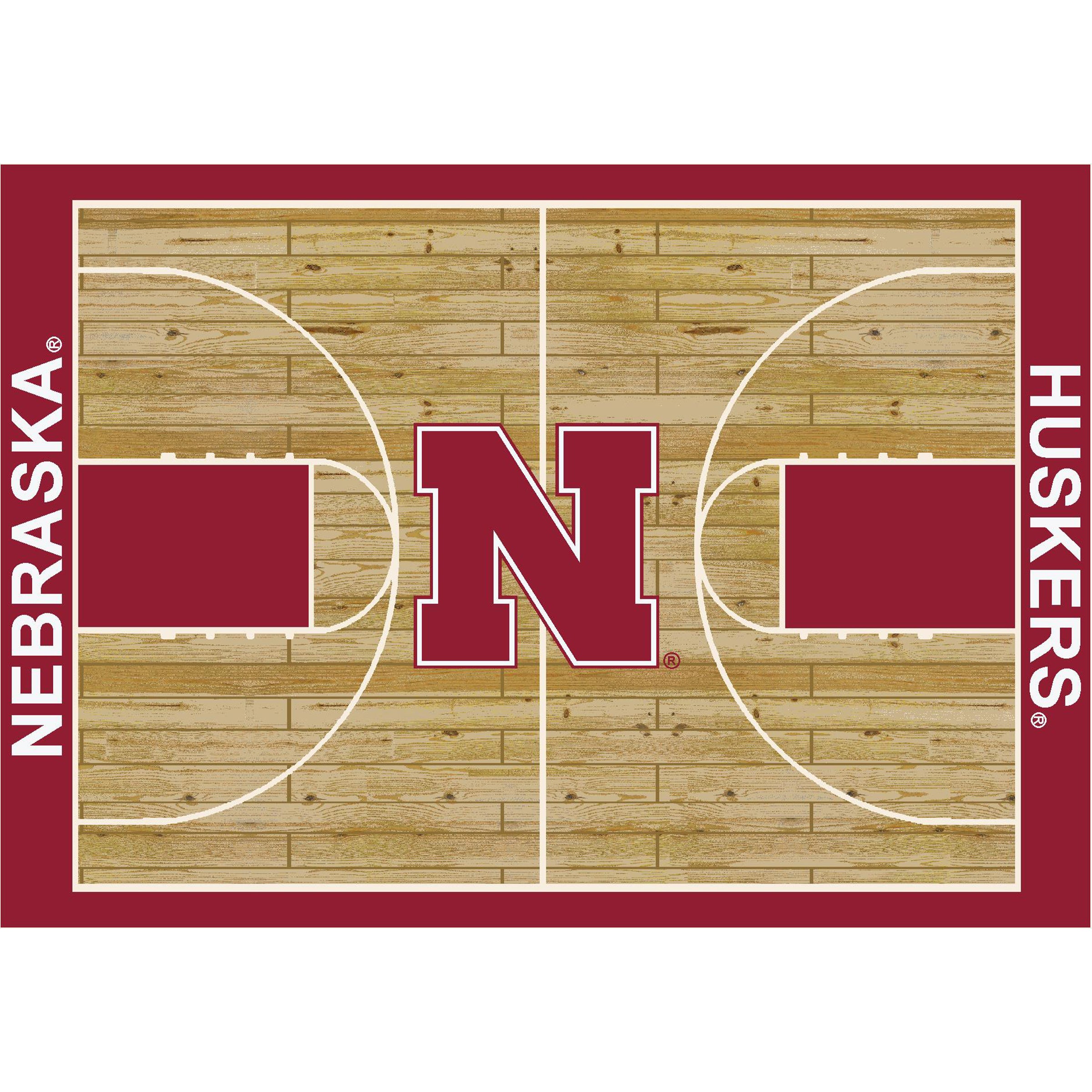 Ncaa Nebraska Cornhuskers Team Logo Area Rug Court-Side Design