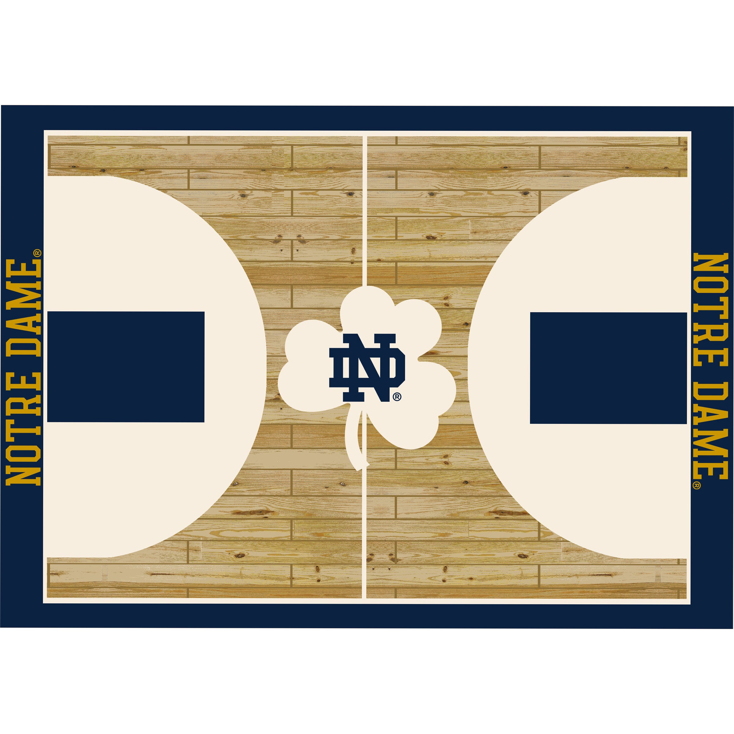 Ncaa Notre Dame Fighting Irish Team Logo Area Rug Court-Side Design