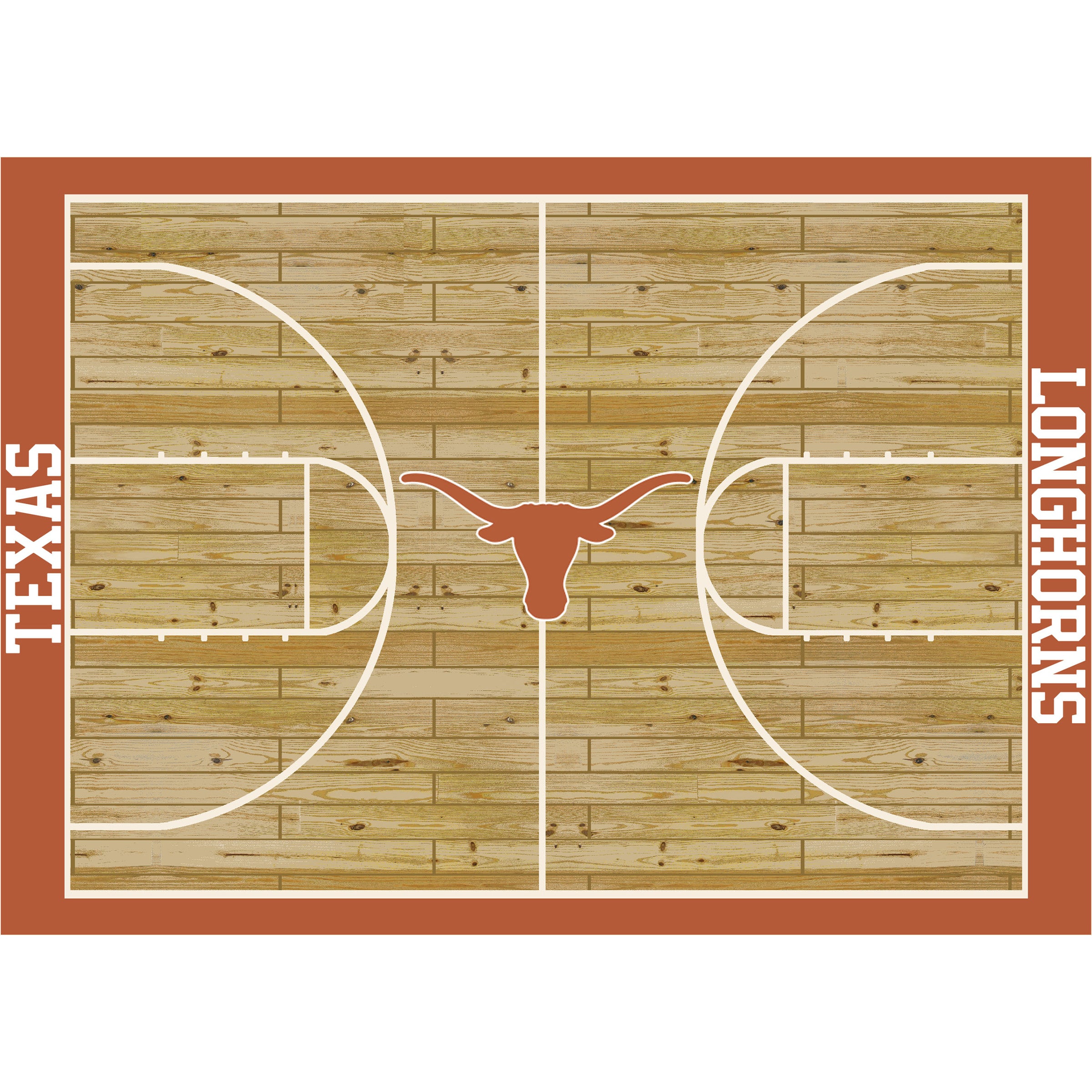 Ncaa Texas Longhorns Team Logo Area Rug Court-Side Design
