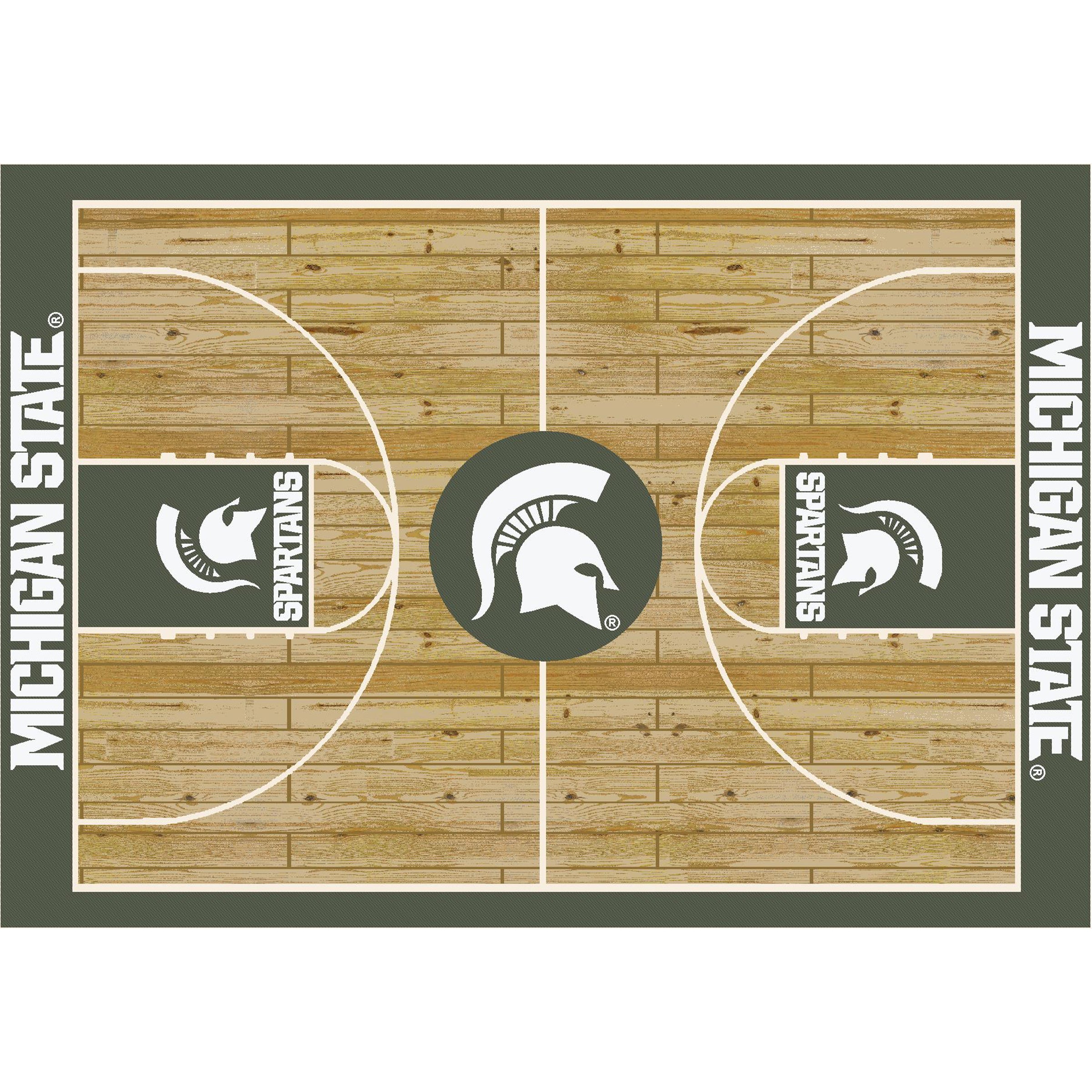 Ncaa Michigan State Spartans Team Logo Area Rug Court-Side Design