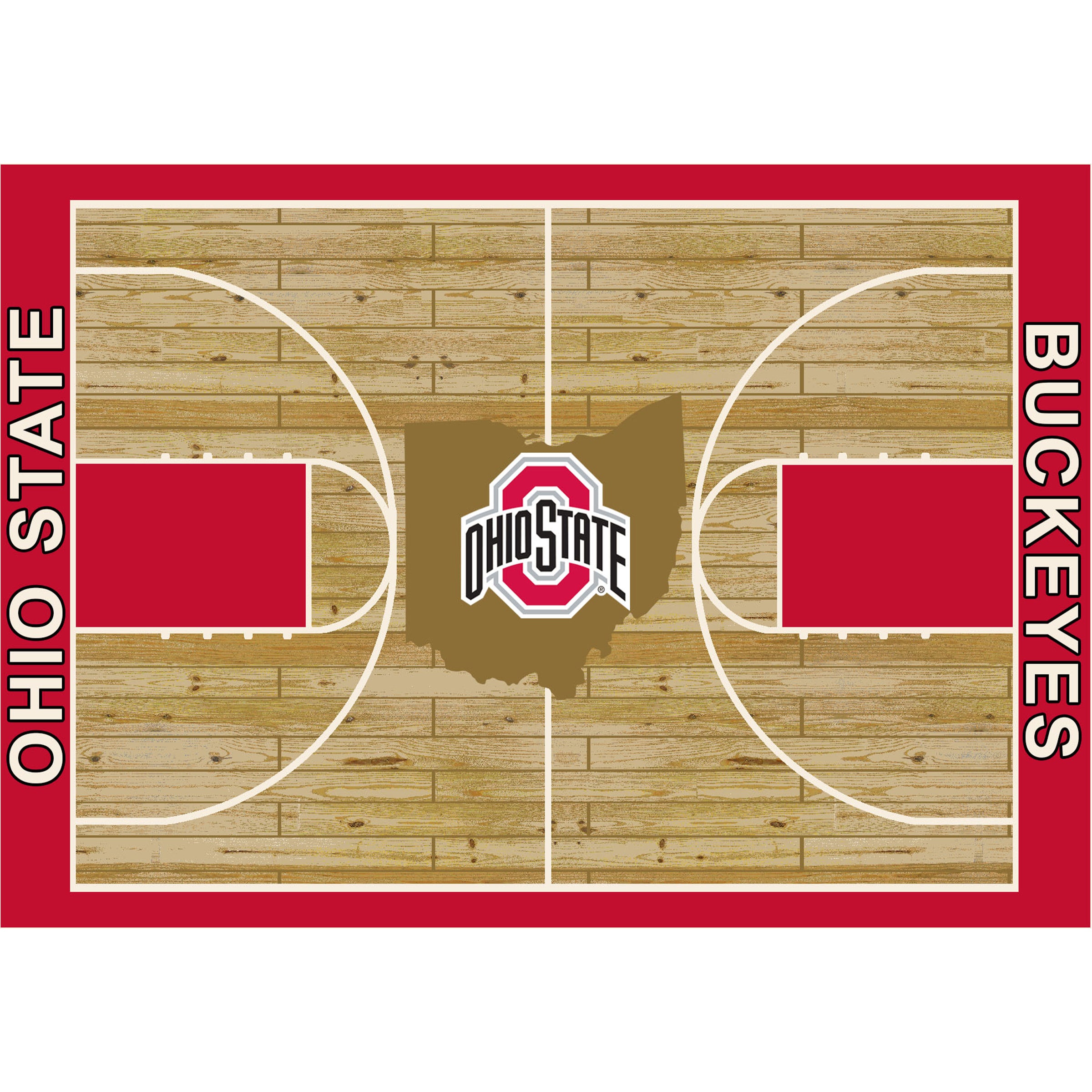 Ncaa Ohio State Buckeyes Team Logo Area Rug Court-Side Design