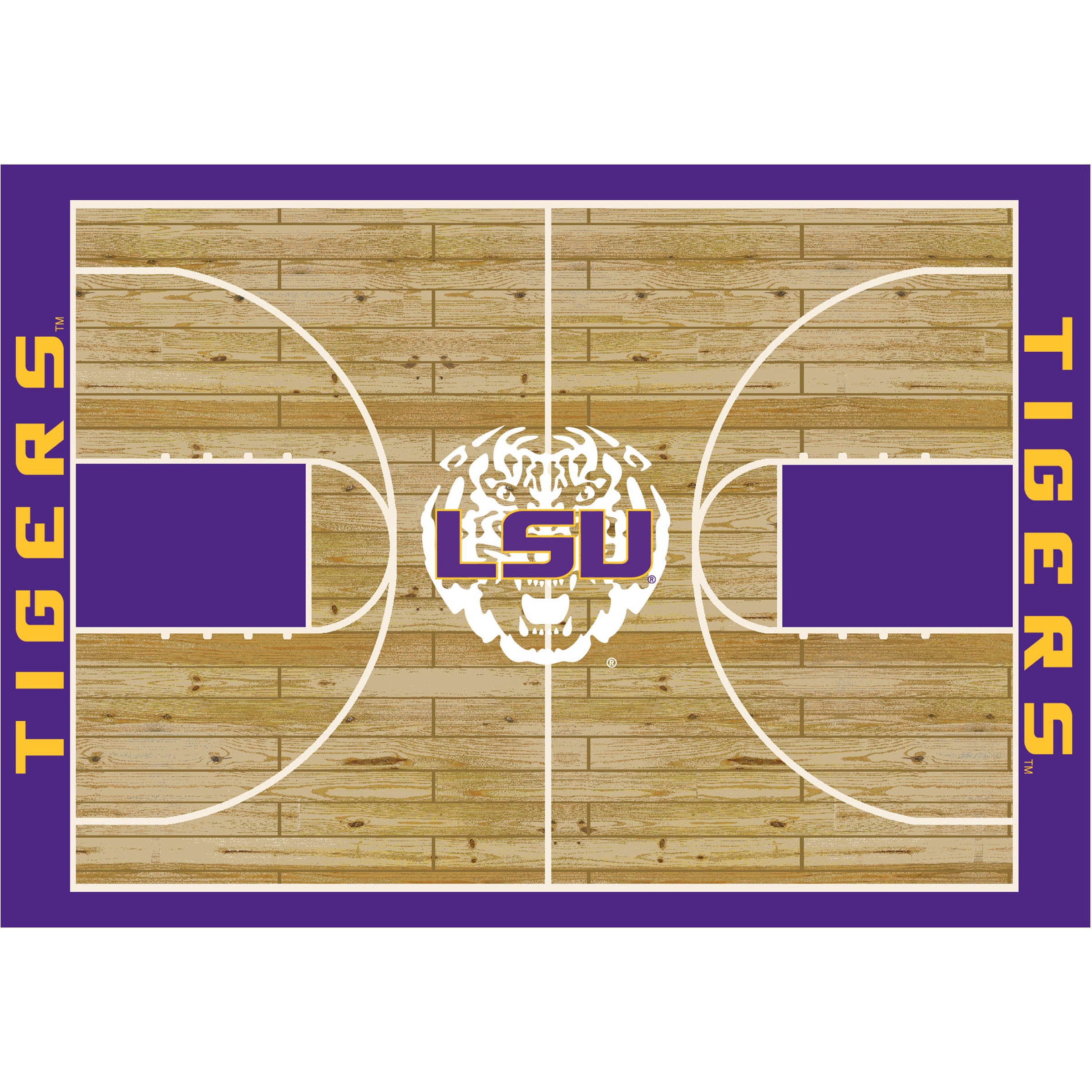 Ncaa Lsu Tigers Team Logo Area Rug Court-Side Design