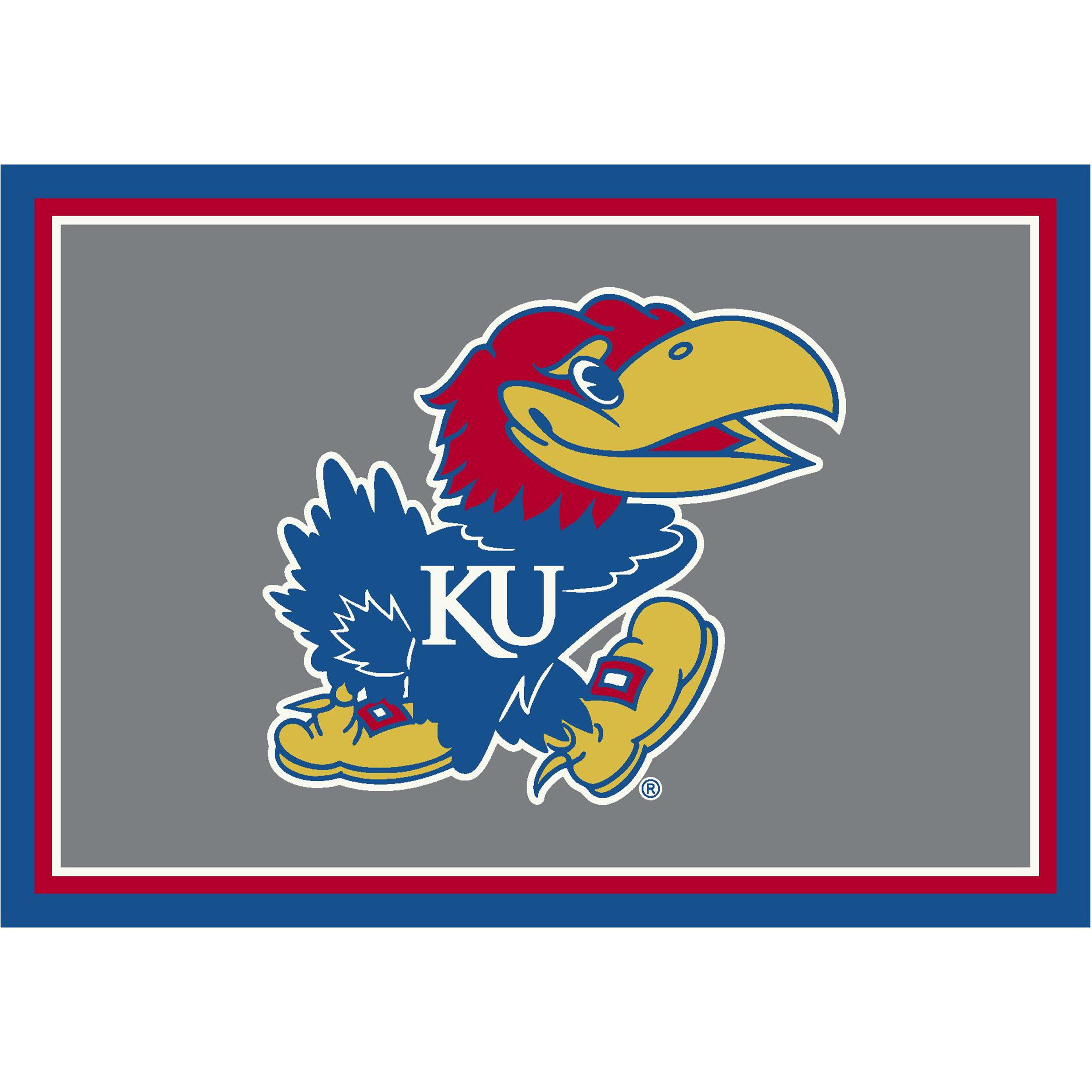 Ncaa Kansas Jayhawks Team Logo Area Rug Spirit Design