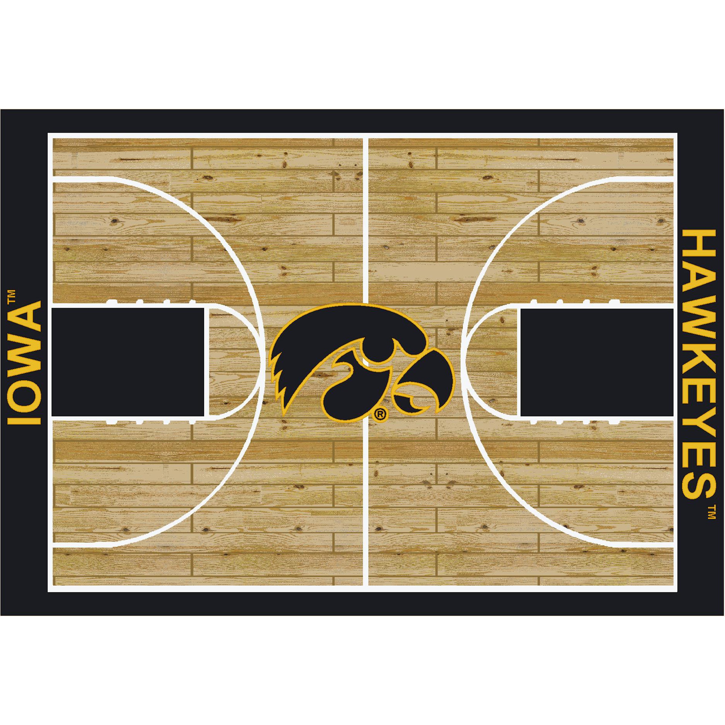 Ncaa Iowa Hawkeyes Team Logo Area Rug Court-Side Design