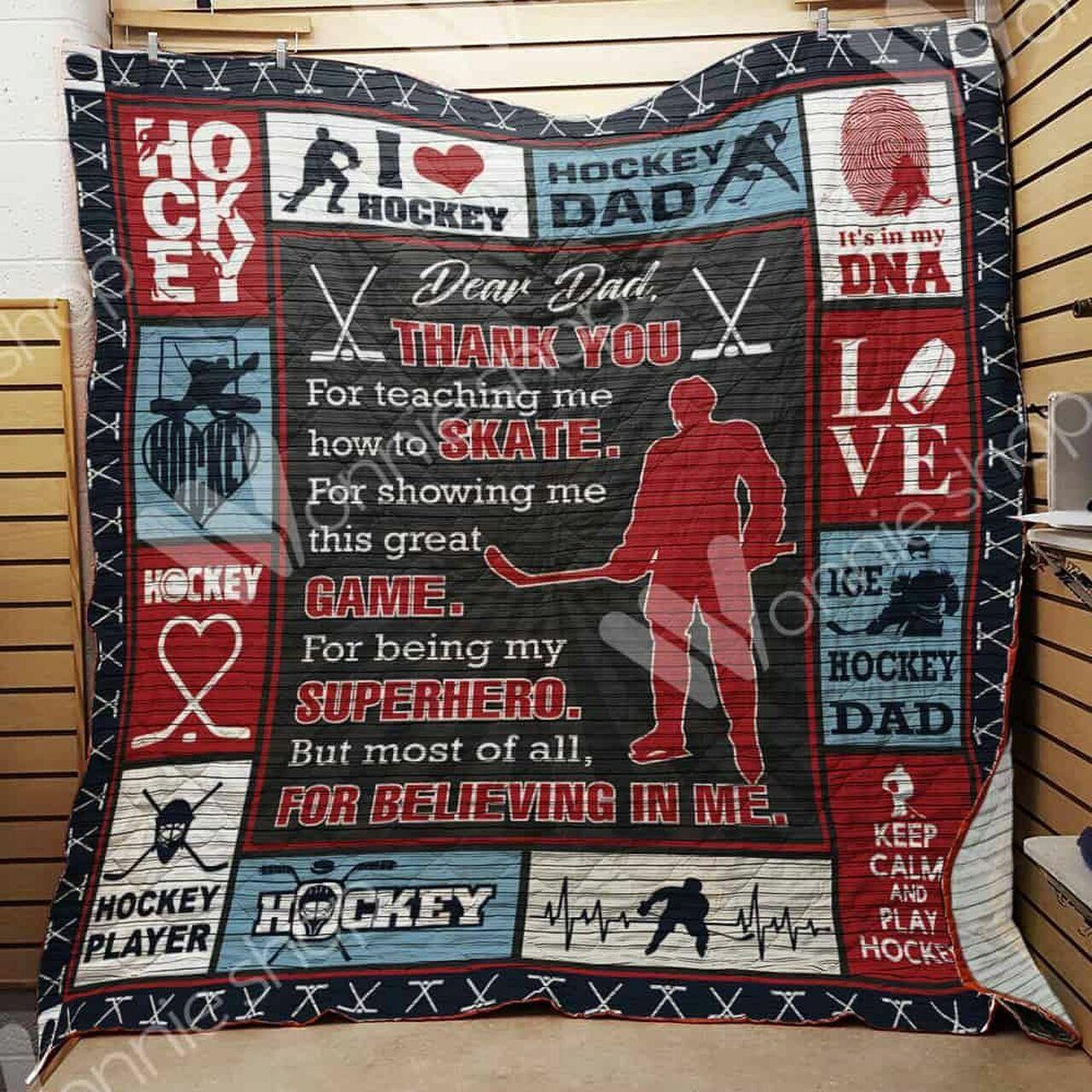 Ice Hockey Dad Quilt Blanket Dhc1102469Td