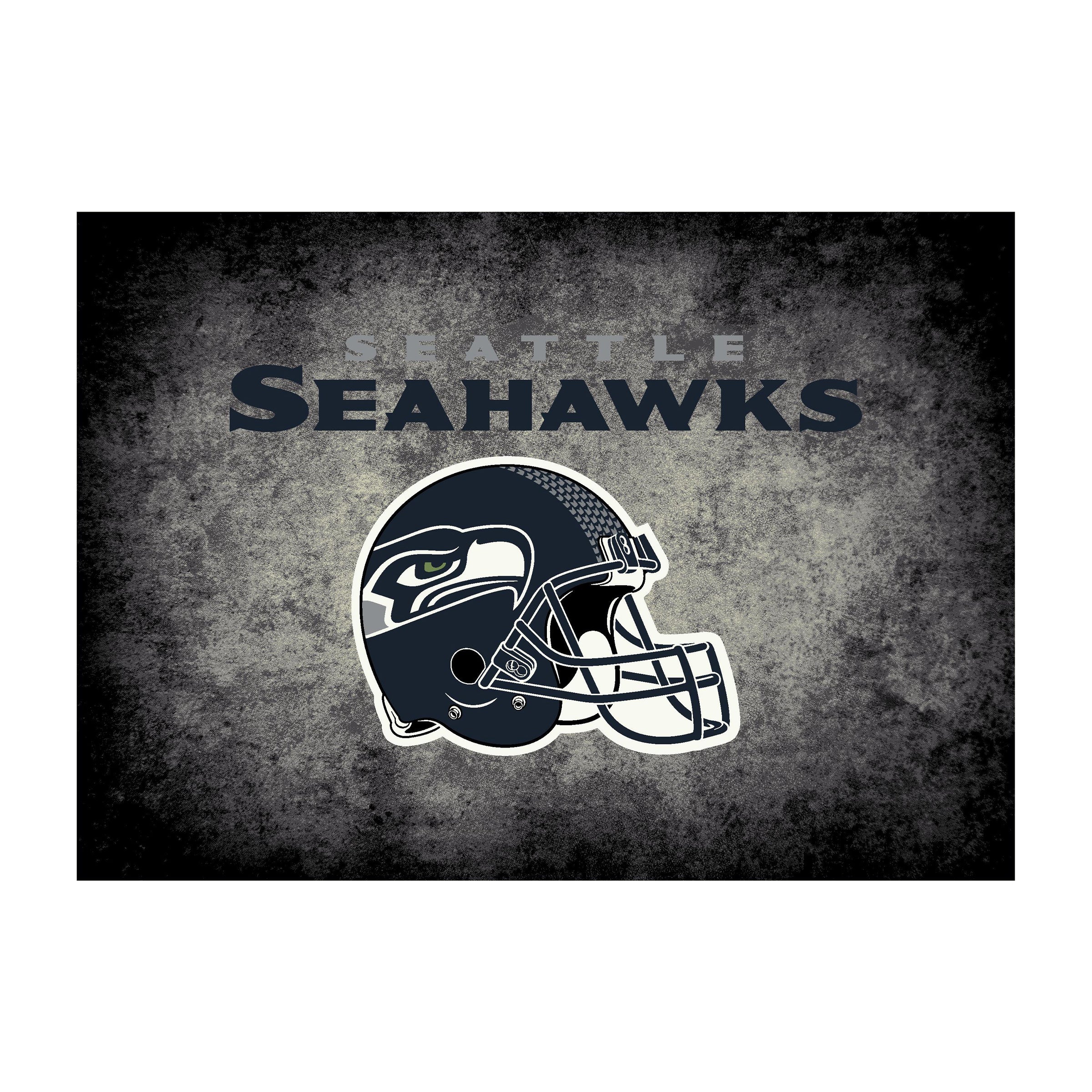 Nfl Seattle Seahawks Team Logo Area Rug Distressed Design