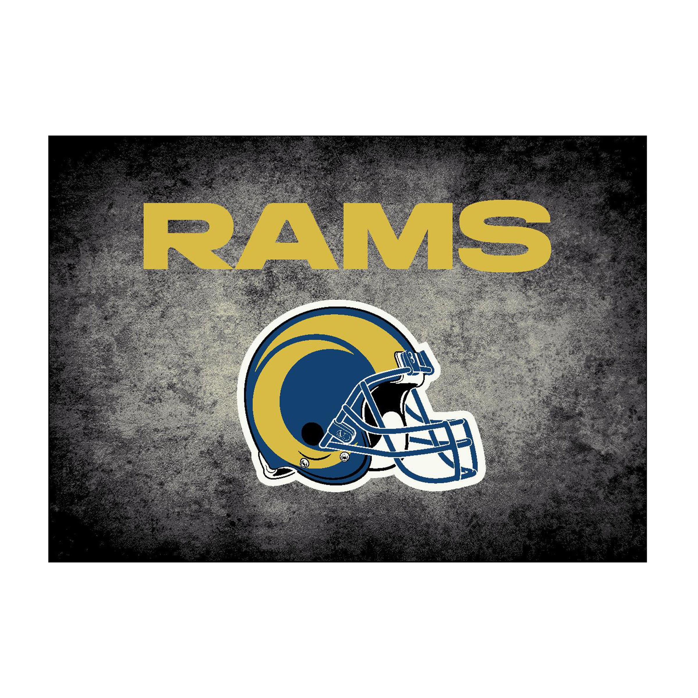 Nfl Los Angeles Rams Team Logo Area Rug Distressed Design