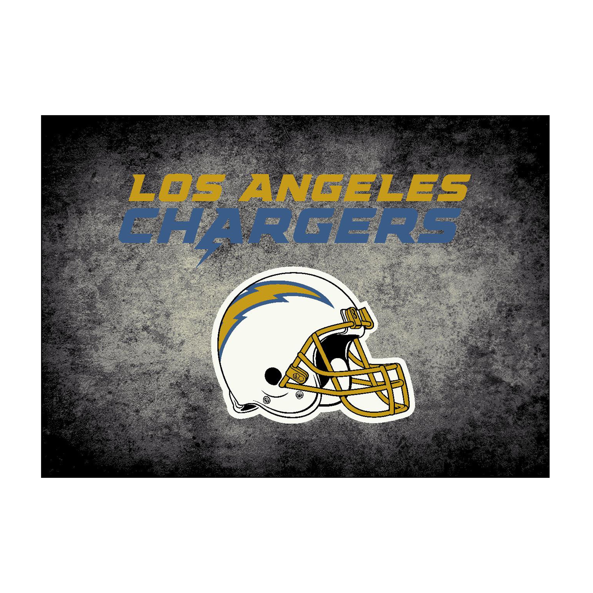 Nfl Los Angeles Chargers Team Logo Area Rug Distressed Design