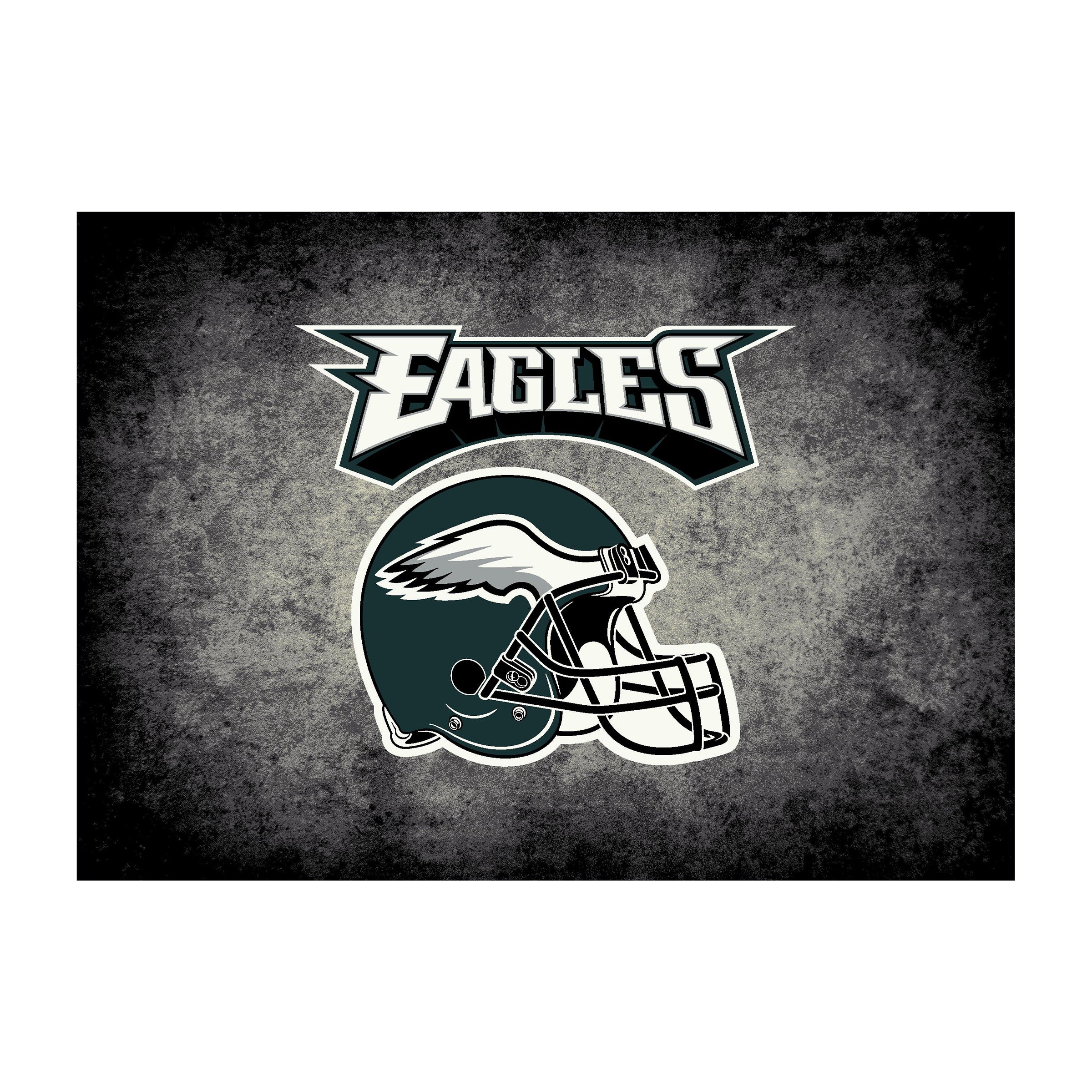 Nfl Philadelphia Eagles Team Logo Area Rug Distressed Design
