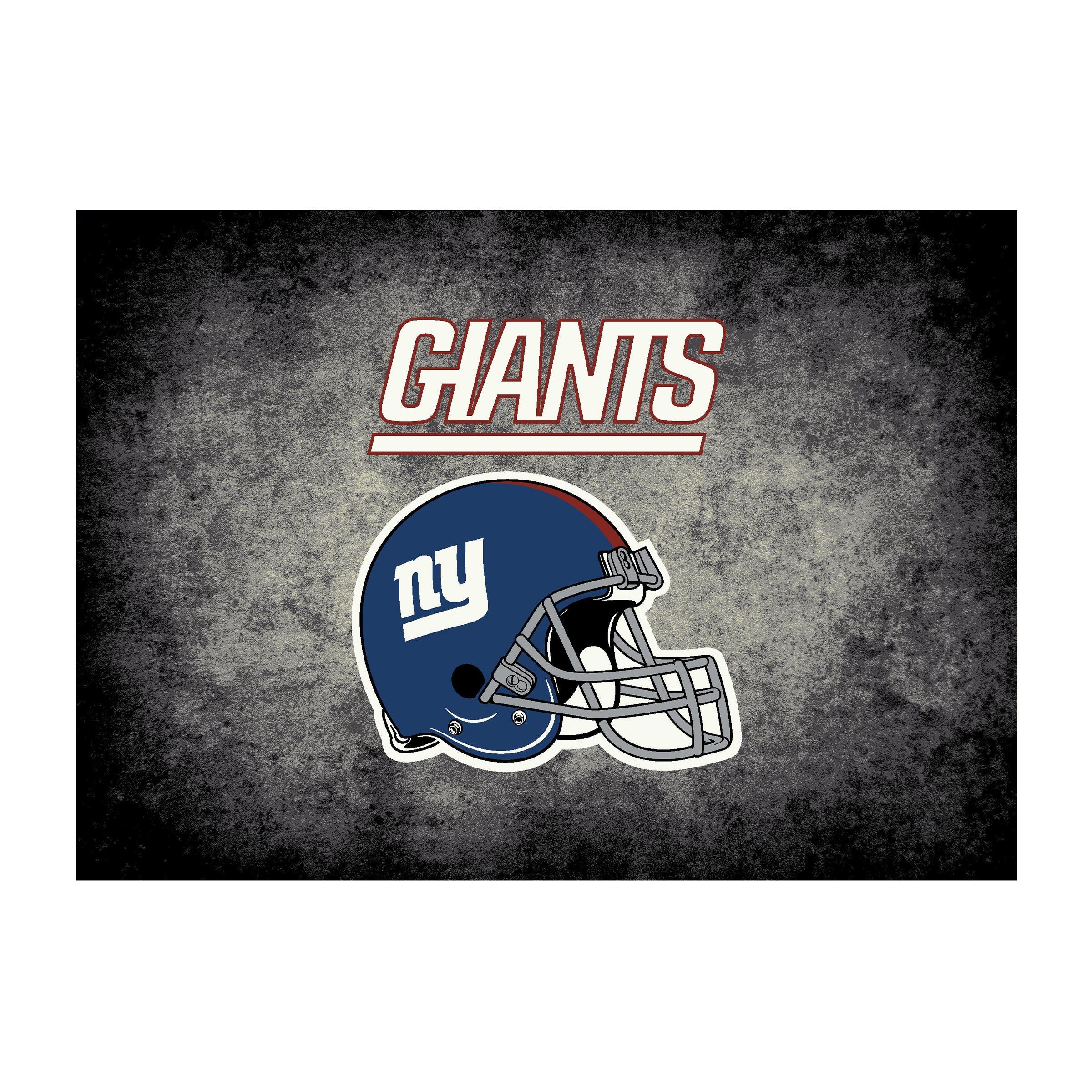 Nfl New York Giants Team Logo Area Rug Distressed Design
