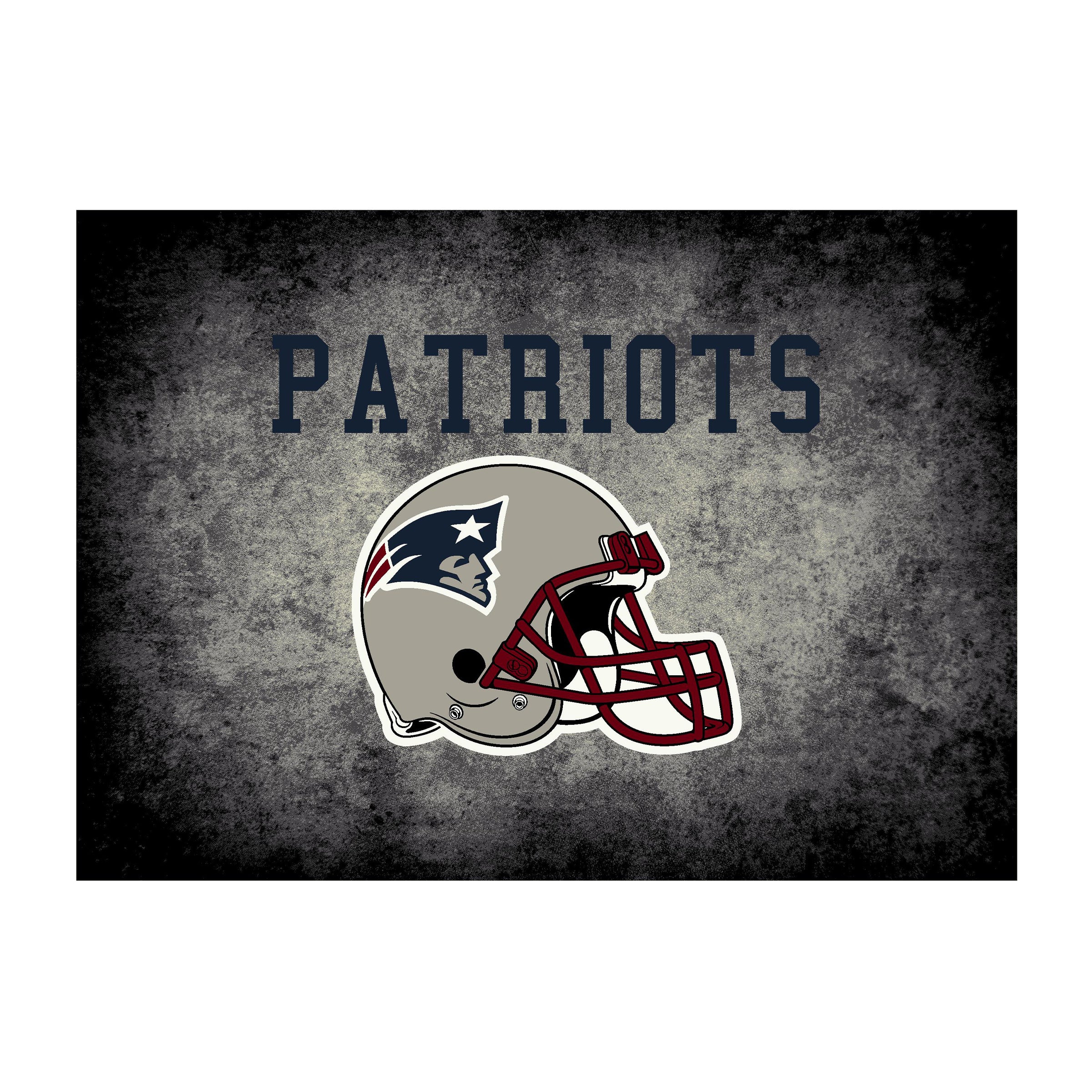 Nfl New England Patriots Team Logo Area Rug Distressed Design