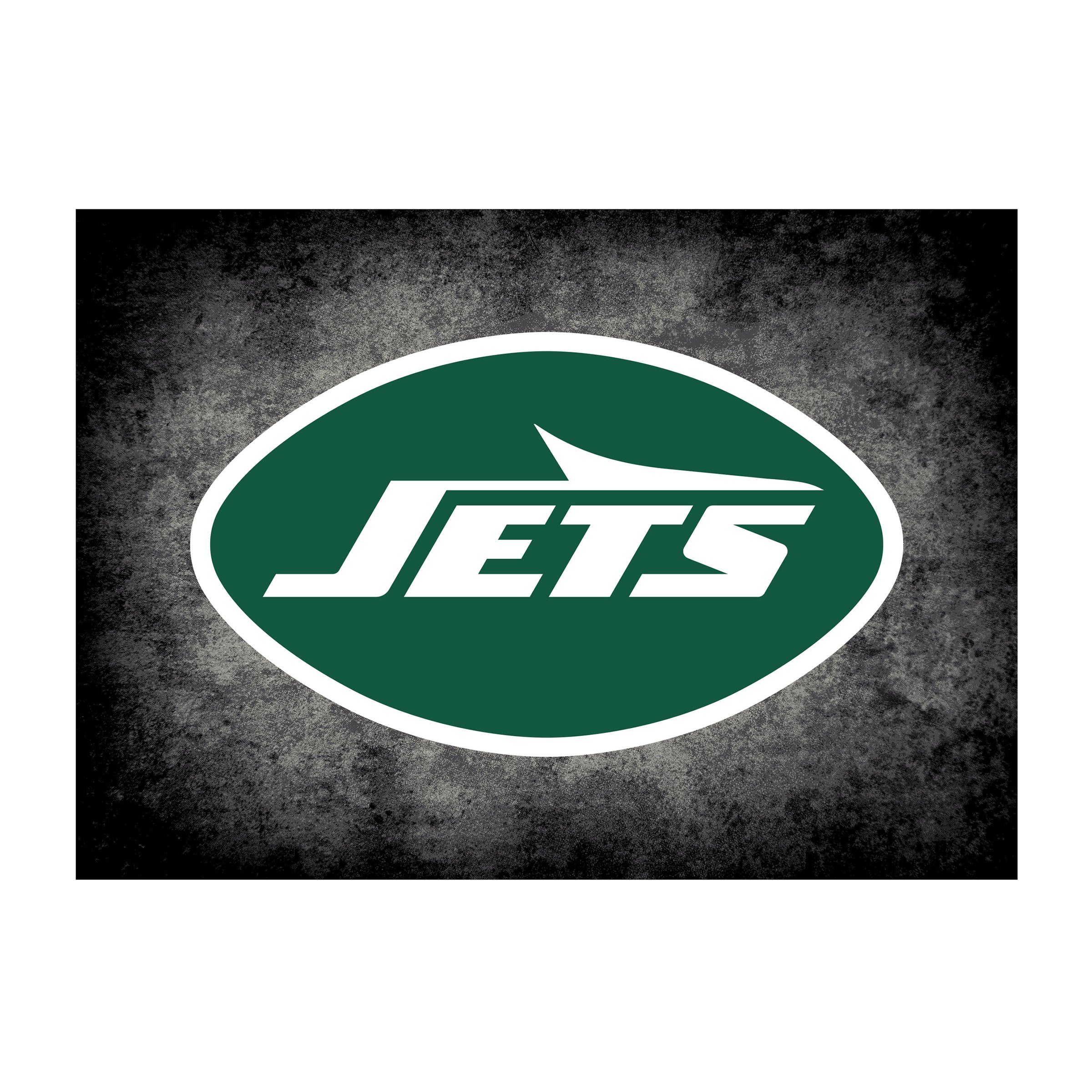 Nfl New York Jets Team Logo Area Rug Distressed Design