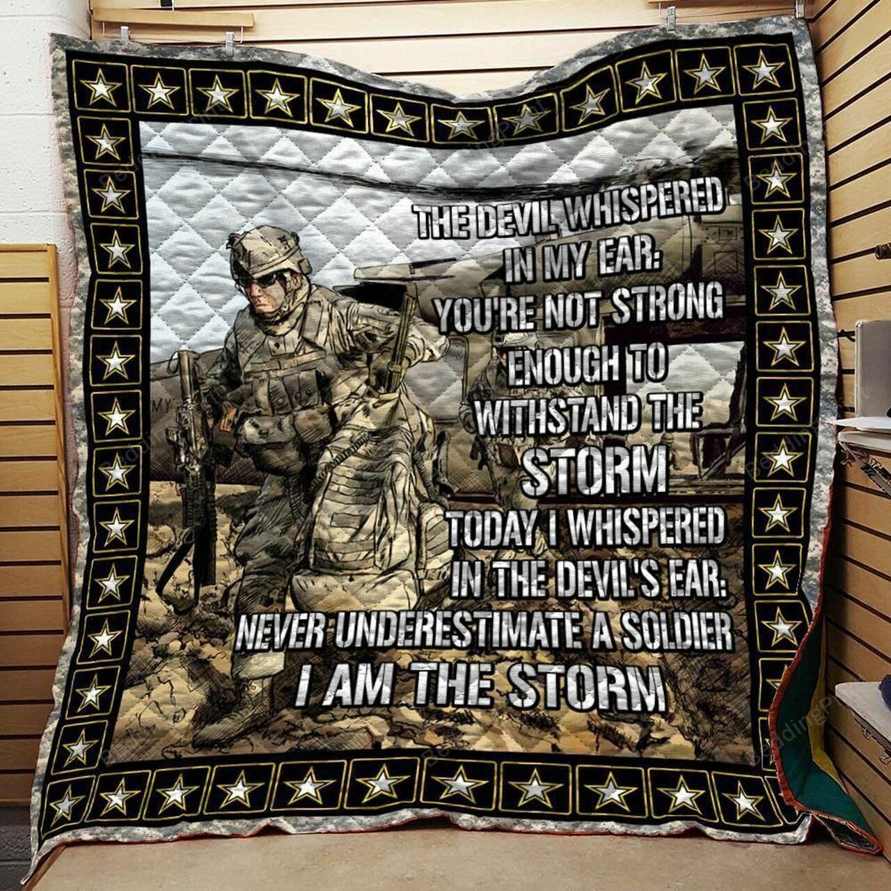 Us Army Never Undtimateoldier I Am Ttorm Quilt Blanket Greattomized Blanket G For Birthday C Thgiving