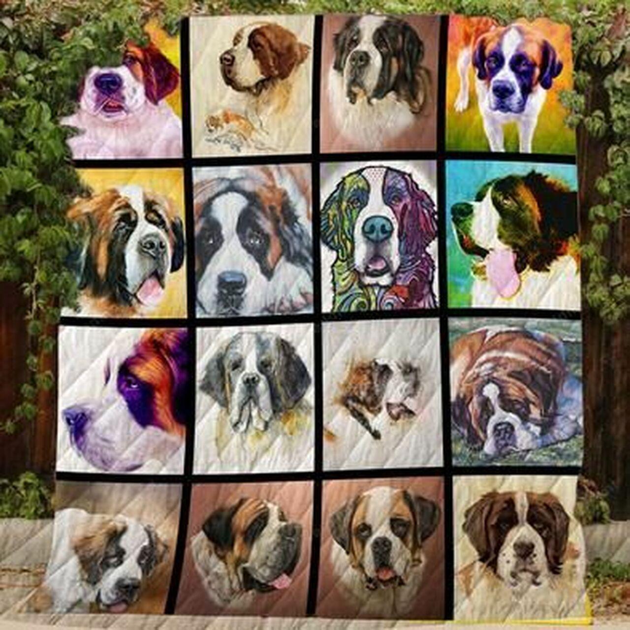 Saint Bernard Picture Collection Quilt Blanket Greattomized Blanket G For Birthday C Thgiving