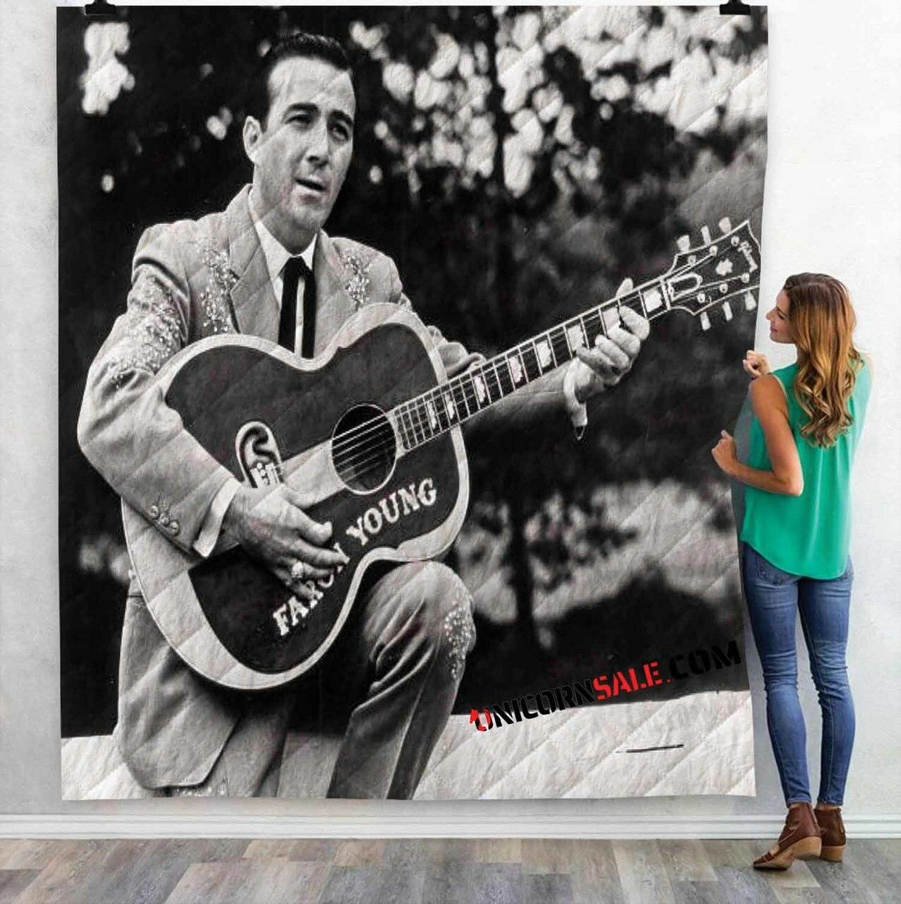 Fa on Faron Young N 3Dtomized onalized Quilt Blanket