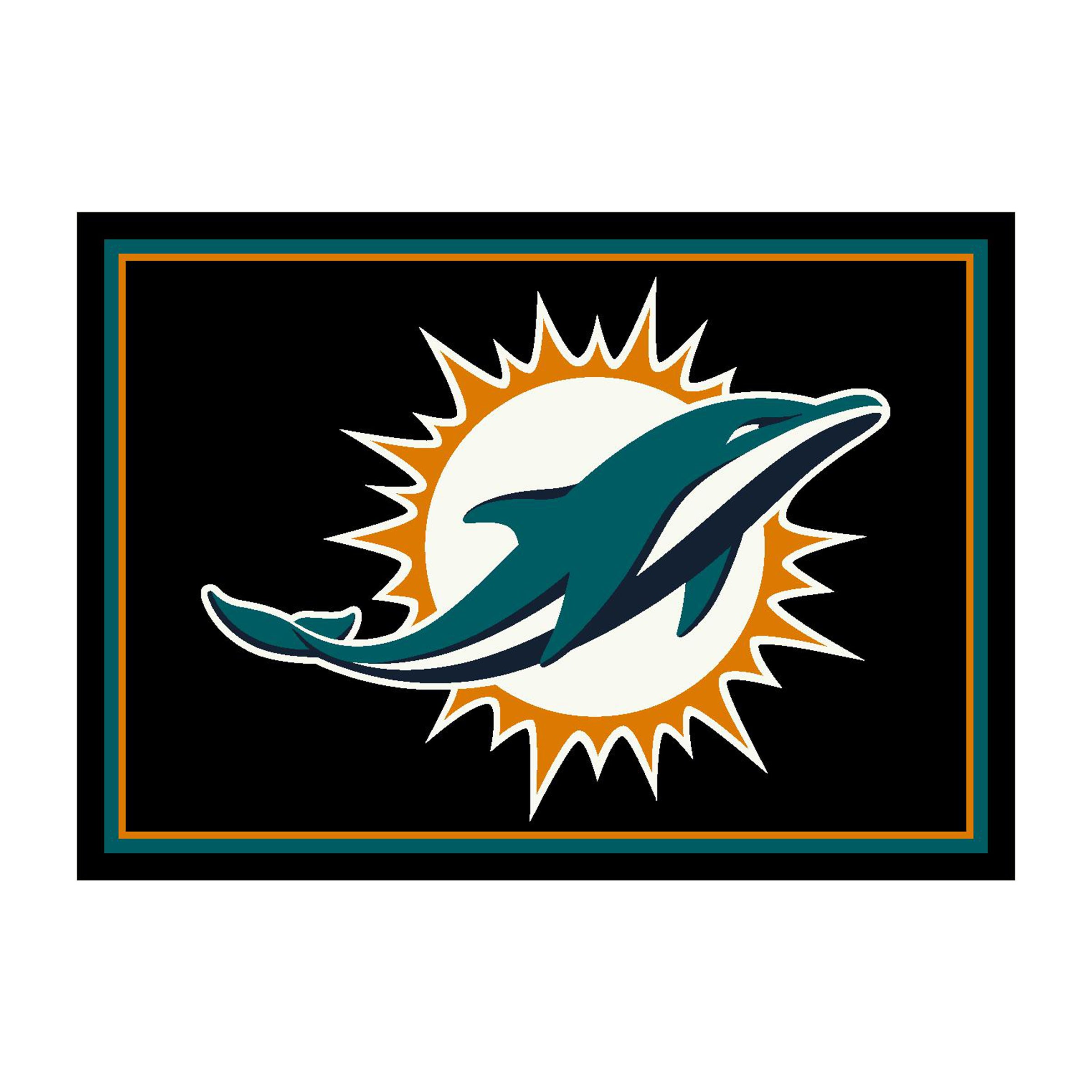 Nfl Miami Dolphins Team Logo Area Rug Spirit Design